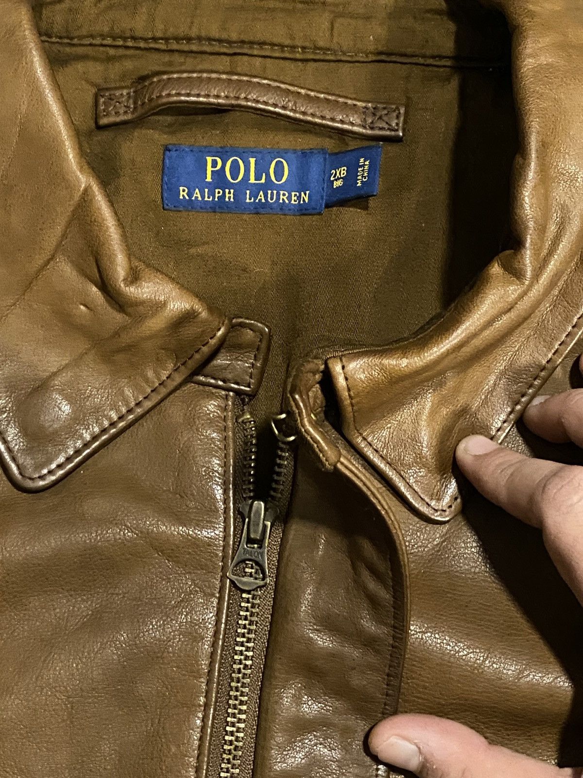 Polo Ralph Lauren × Vintage POLO RALPH LAUREN LEATHER FLIGHT JACKET Size US XXL / EU 58 / 5 - 3 Thumbnail