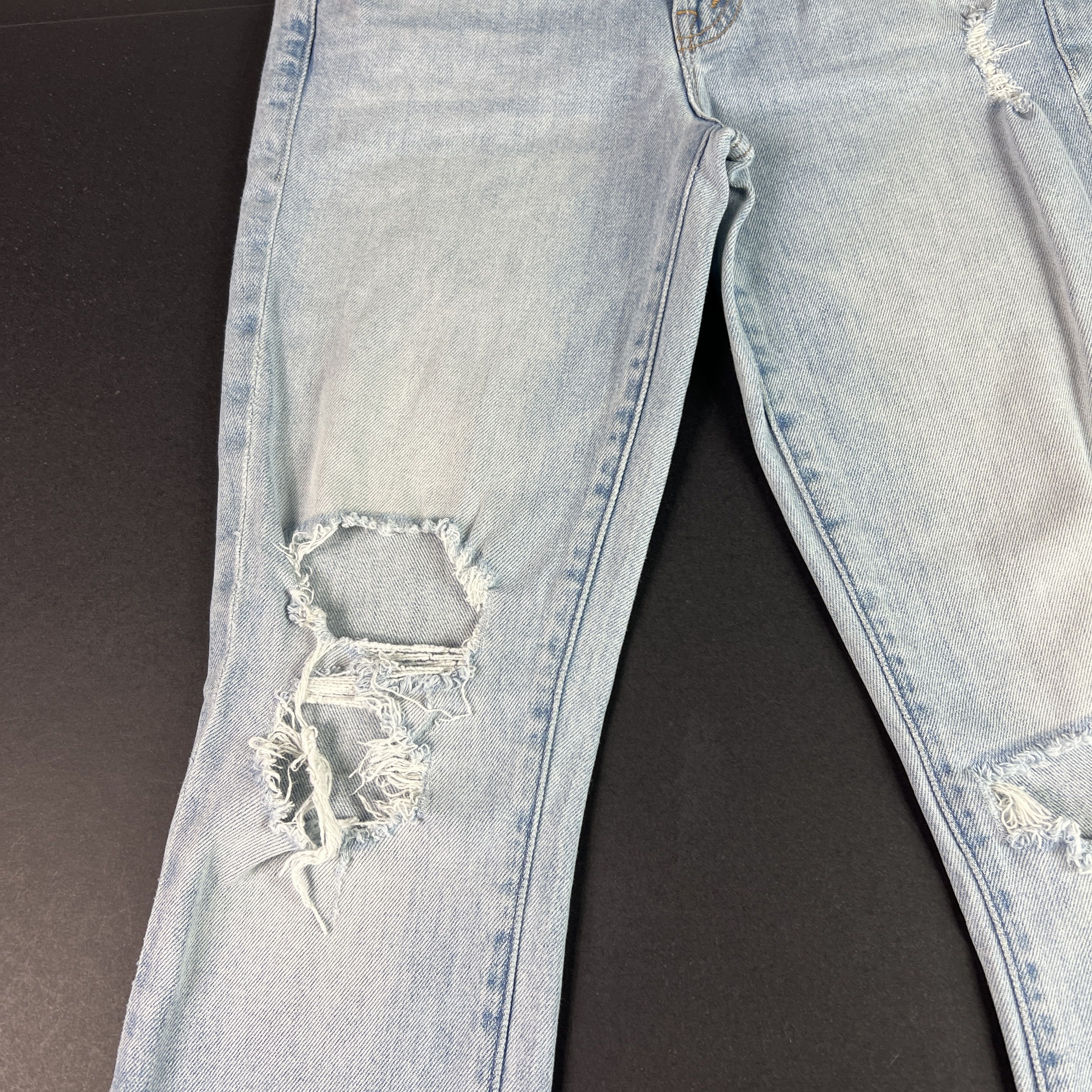 MOTHER Mother Jeans Rascal Ankle Undone Hem Blue Distressed Denim Size 25" / US 0 / IT 36 - 4 Thumbnail