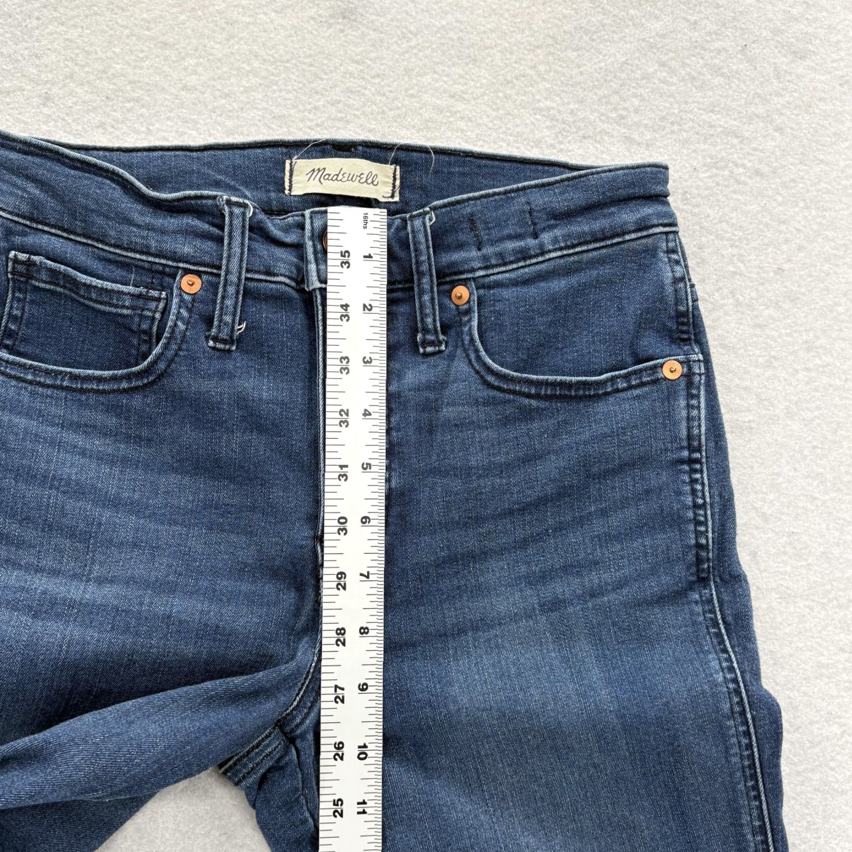 Madewell Madewell Jeans Womens 27 Blue Medium Wash Slim Stretch Denim Mid-Rise Stovepipe 5-Pocket Zipper Button Size 27" / US 4 / IT 40 - 7 Thumbnail