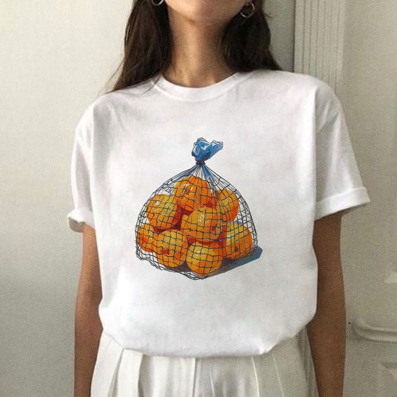 Designer Orange T-shirt, Vintage Y2k 2000's T-shirt Size M / US 6-8 / IT 42-44 - 1 Thumbnail