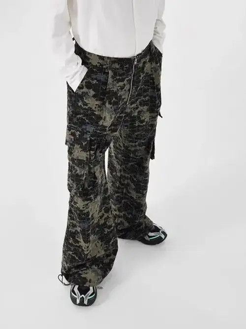 VIBE Specially cut washed ripped camouflage overalls Size US 32 / EU 48 - 2 Thumbnail