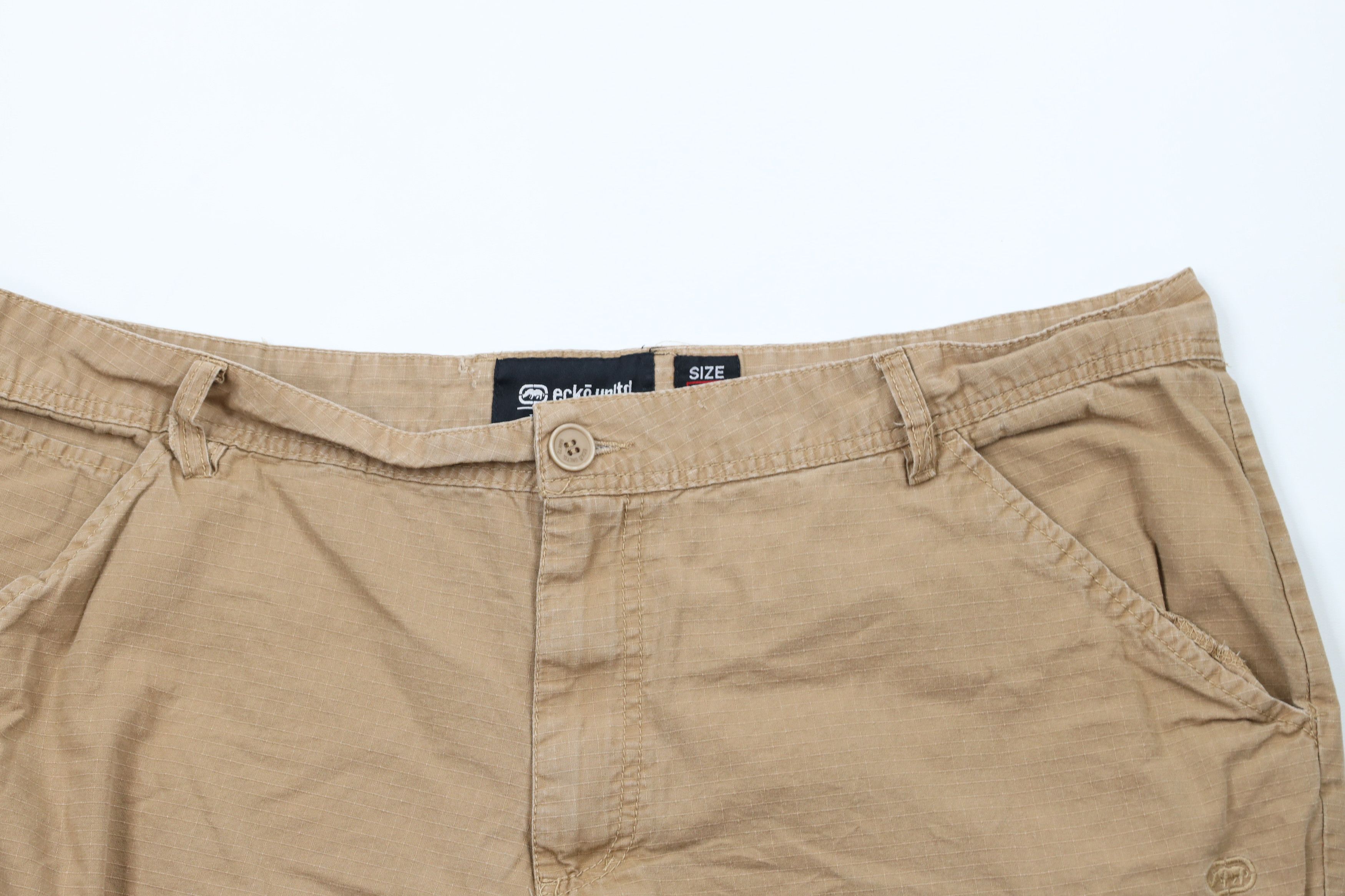 Ecko Unltd. × Vintage Vintage Ecko Baggy Fit Ripstop Cargo Shorts Beige Cotton Size US 42 / EU 58 - 2 Thumbnail