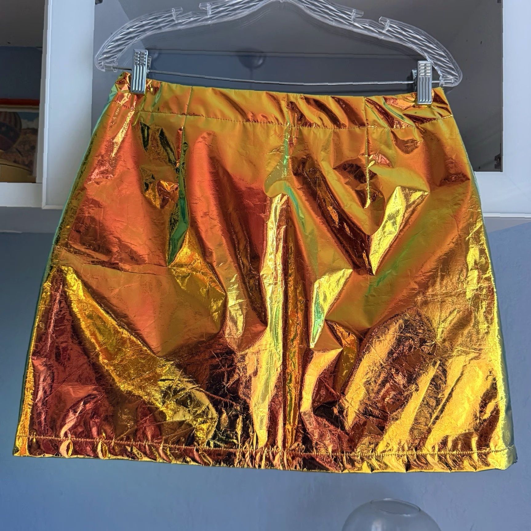 Jaded London Jaded London Copper Holographic Cropped Jacket & Mini Skirt Set Sz L - Multicolor, 2 Piece Outfit, Women Size 36" / US 14 / IT 50 - 6 Thumbnail