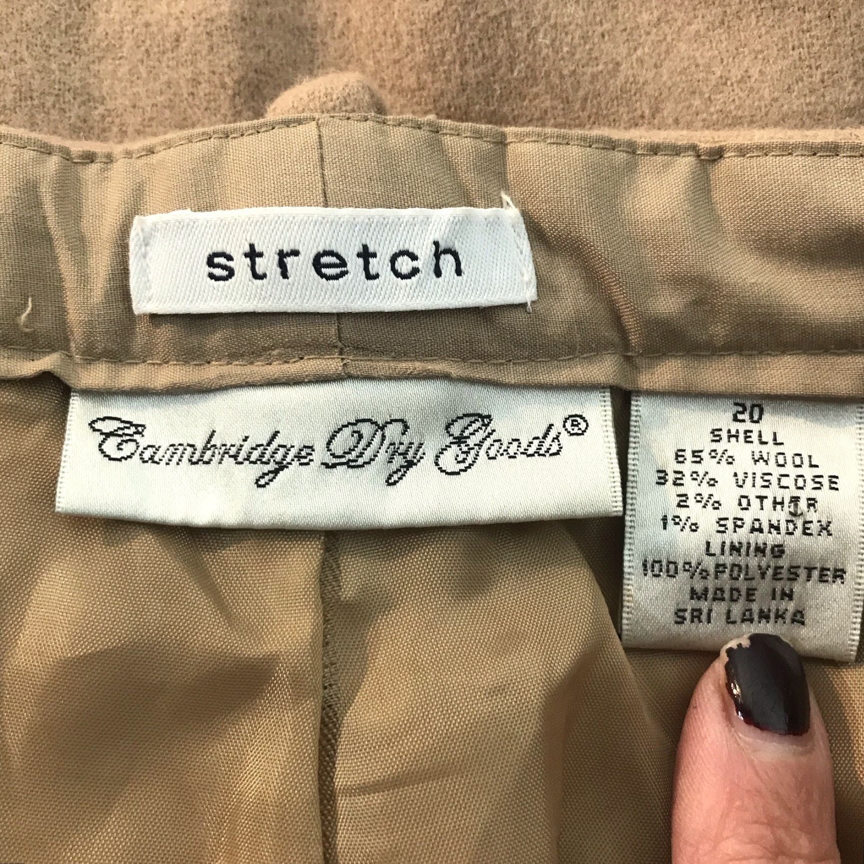 Vintage VINTAGE Cambridge Dry Goods Wool Blend Wide-Leg Dress Pants Womens Plus Size 20 Beige Business Casual Winter Women's Size 42" / US 20 - 5 Thumbnail