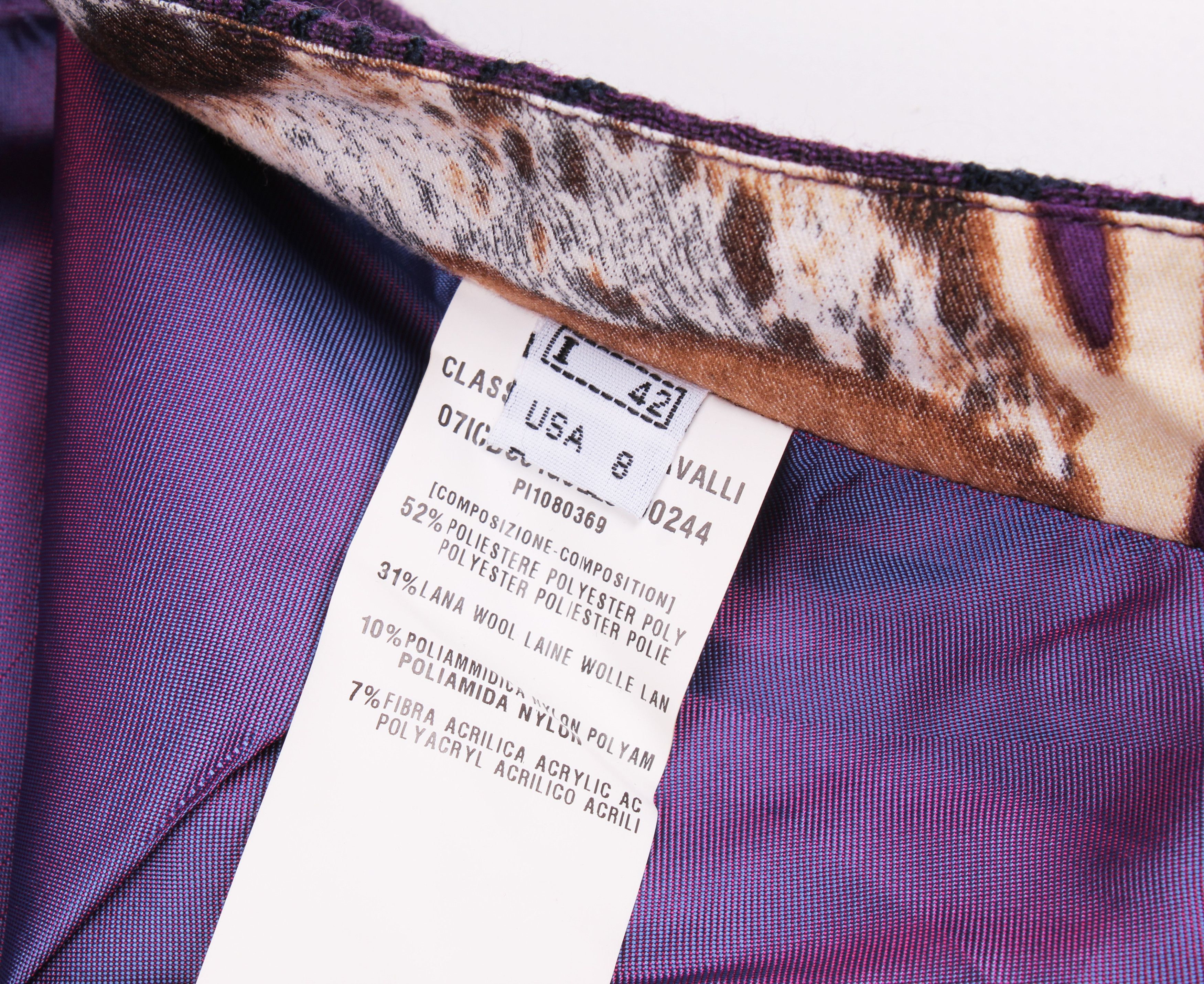 Roberto Cavalli × Vintage Roberto Cavalli Class Vintage Monogram Purple Skirt Size 30" / US 8 / IT 44 - 8 Thumbnail