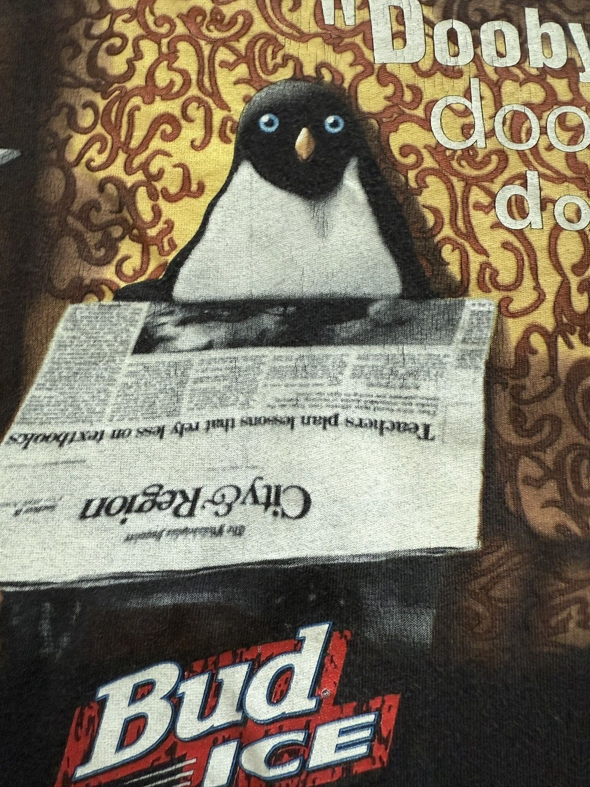 Other Vintage 90s Bud Ice Beware the Penguin Promo Shirt Size US L / EU 52-54 / 3 - 10 Thumbnail