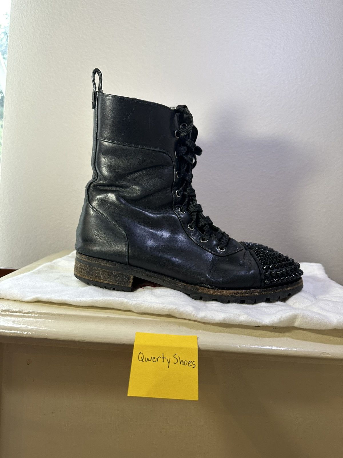 Christian Louboutin Christian Louboutin Black Spiked Toe boot Size US 7.5 / IT 37.5 - 3 Thumbnail