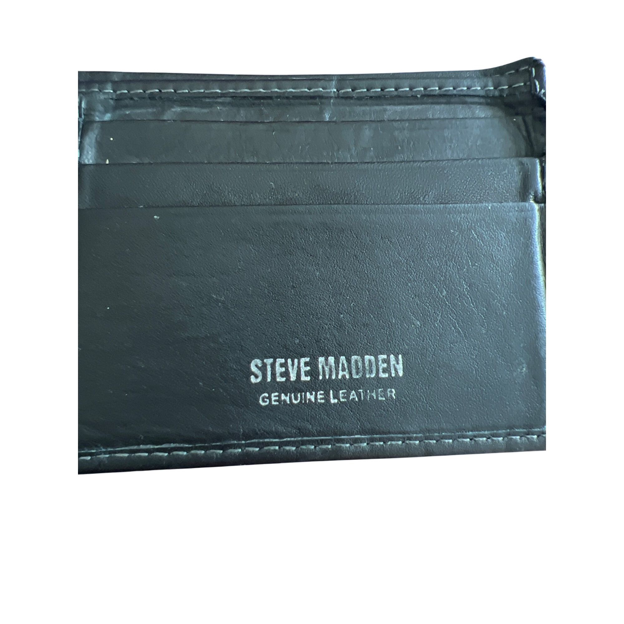 Steve Madden Steve Madden Genuine Leather Black Bifold Wallet Multiple Ca Size ONE SIZE - 6 Thumbnail