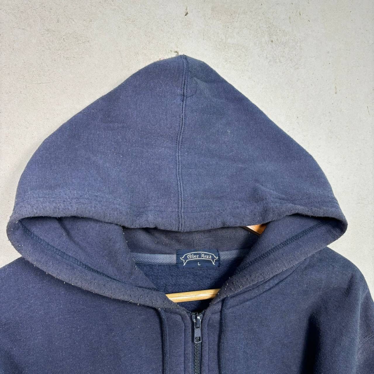 Japanese Brand Y2K Over Head Full Zip Faded Navy Blue Hoodie Skater Grunge Size US L / EU 52-54 / 3 - 6 Thumbnail