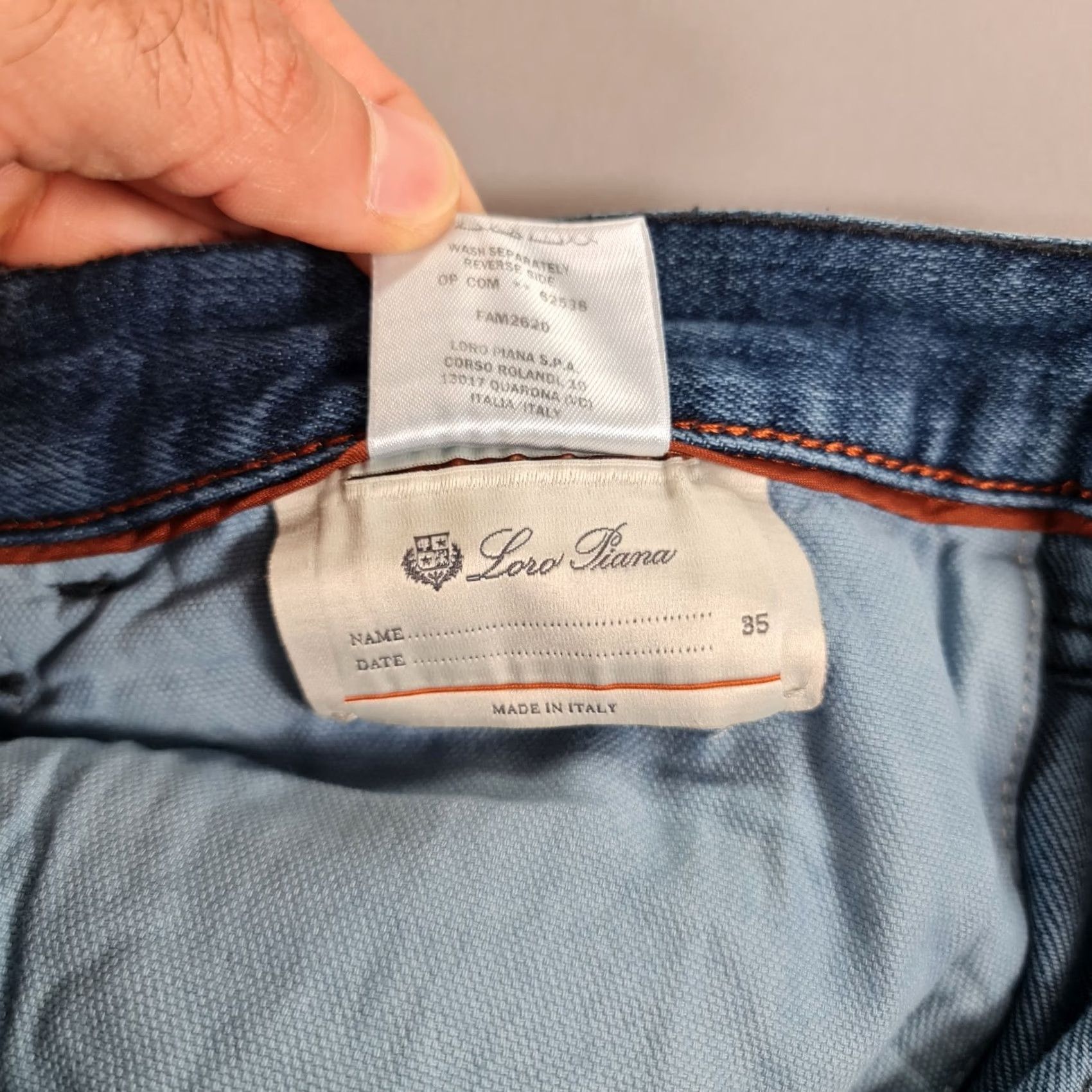その他 36 Loro Piana Mens Jeans Blue W35 L32 Selvedge Japanese Denim 12 oz