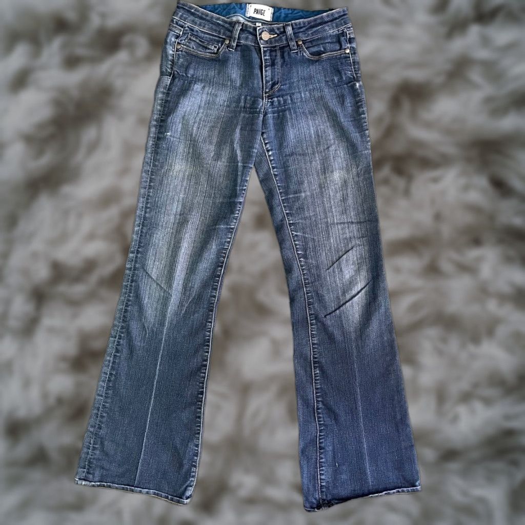 Paige Paige Jeans Womens 27 Boot Cut Denim Dark Wash Low Rise 27 Regular 30 Inseam Women's Jeans Black? Size 27" / US 4 / IT 40 - 1 Thumbnail
