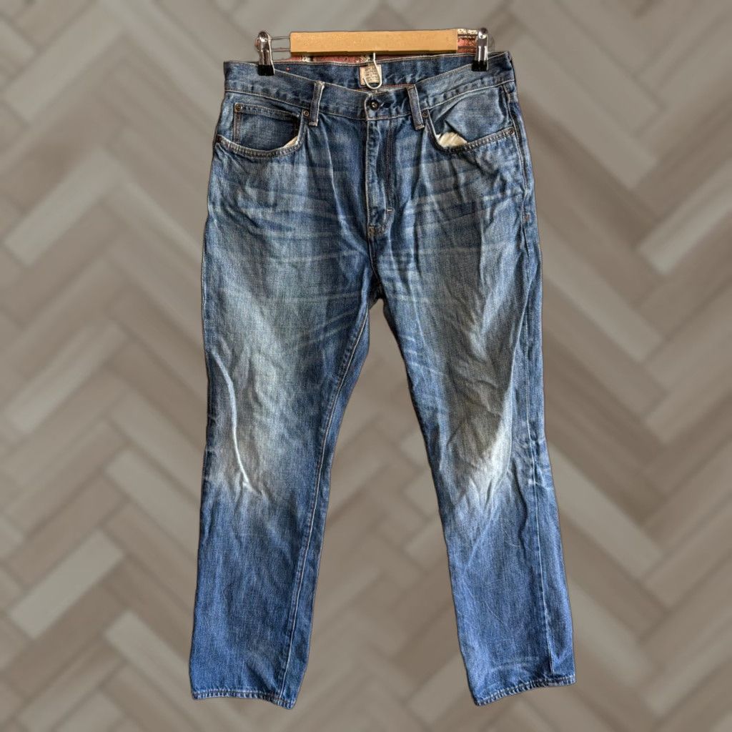 J.Crew J.CREW Jeans Mens 32x32 Blue Denim Straight Regular 5-Pocket Design Stretch Dark Cotton Blend Vintage No Size US 32 / EU 48 - 1 Thumbnail