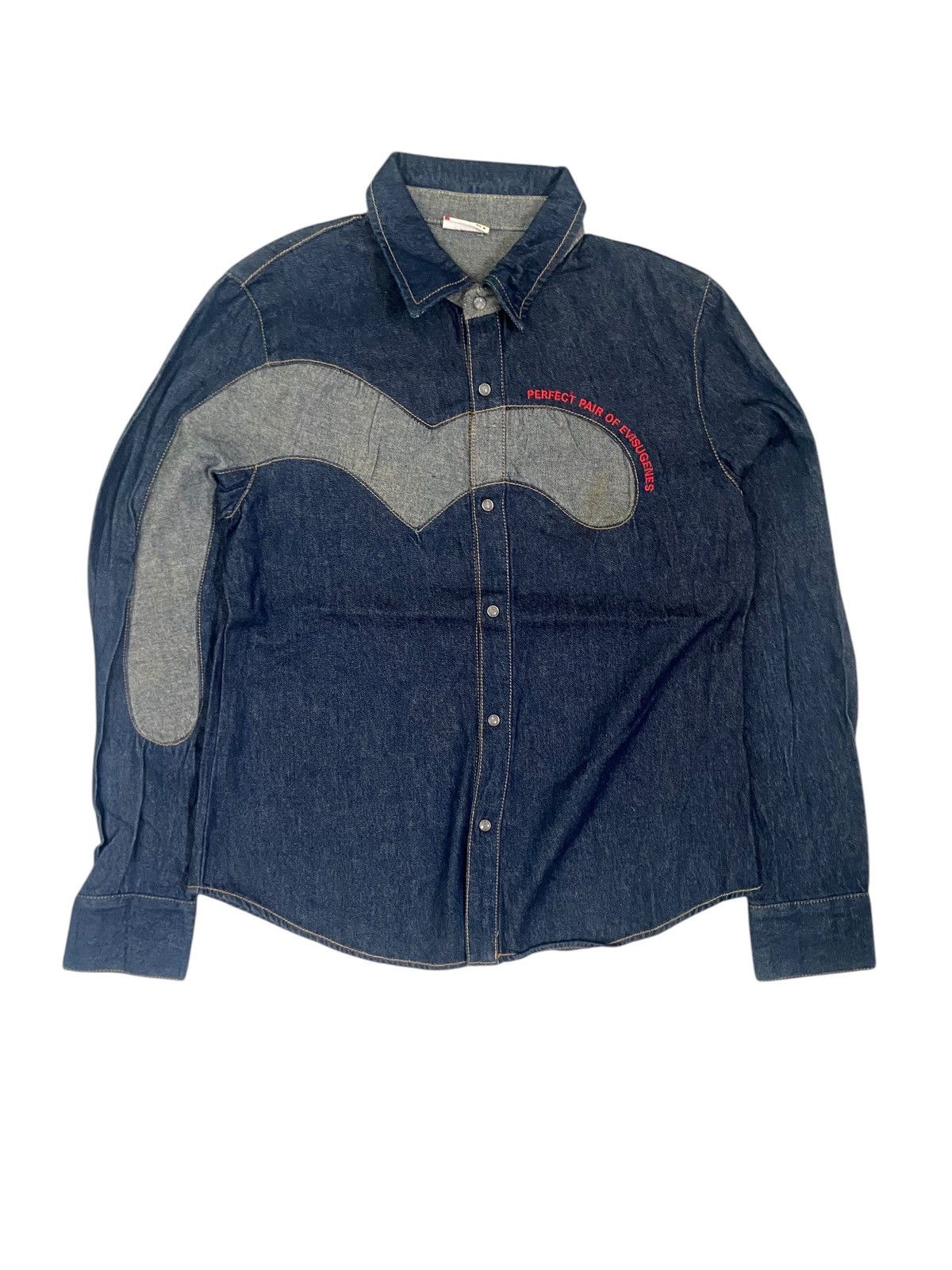 Evisu × Japanese Brand × Vintage Evisu vintage big logo seagull denim shirt buttons Size US S / EU 44-46 / 1 - 2 Thumbnail