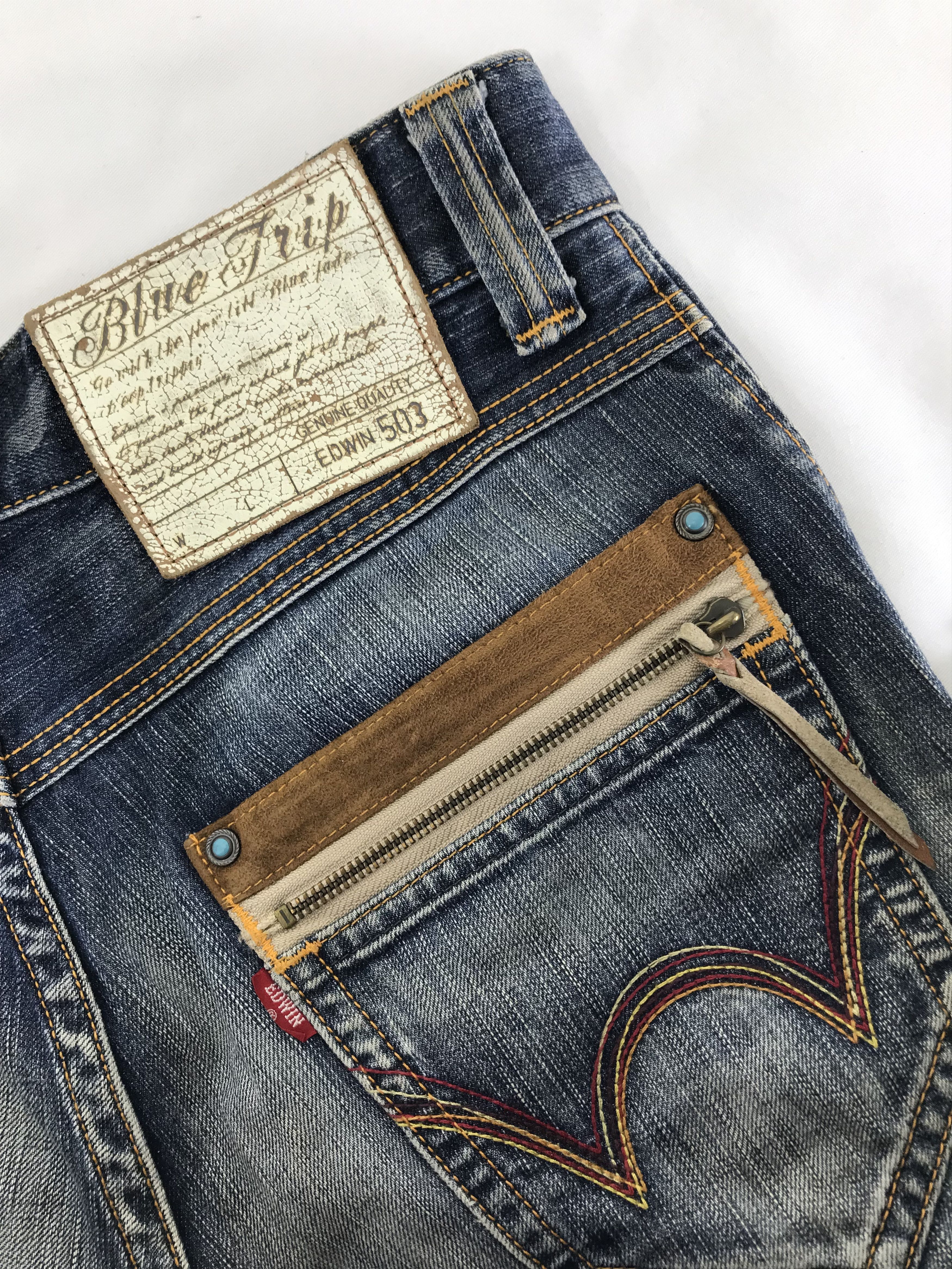 Edwin Vintage Edwin 503 Blue Washed Flare Jeans Size US 31 - 11 Thumbnail