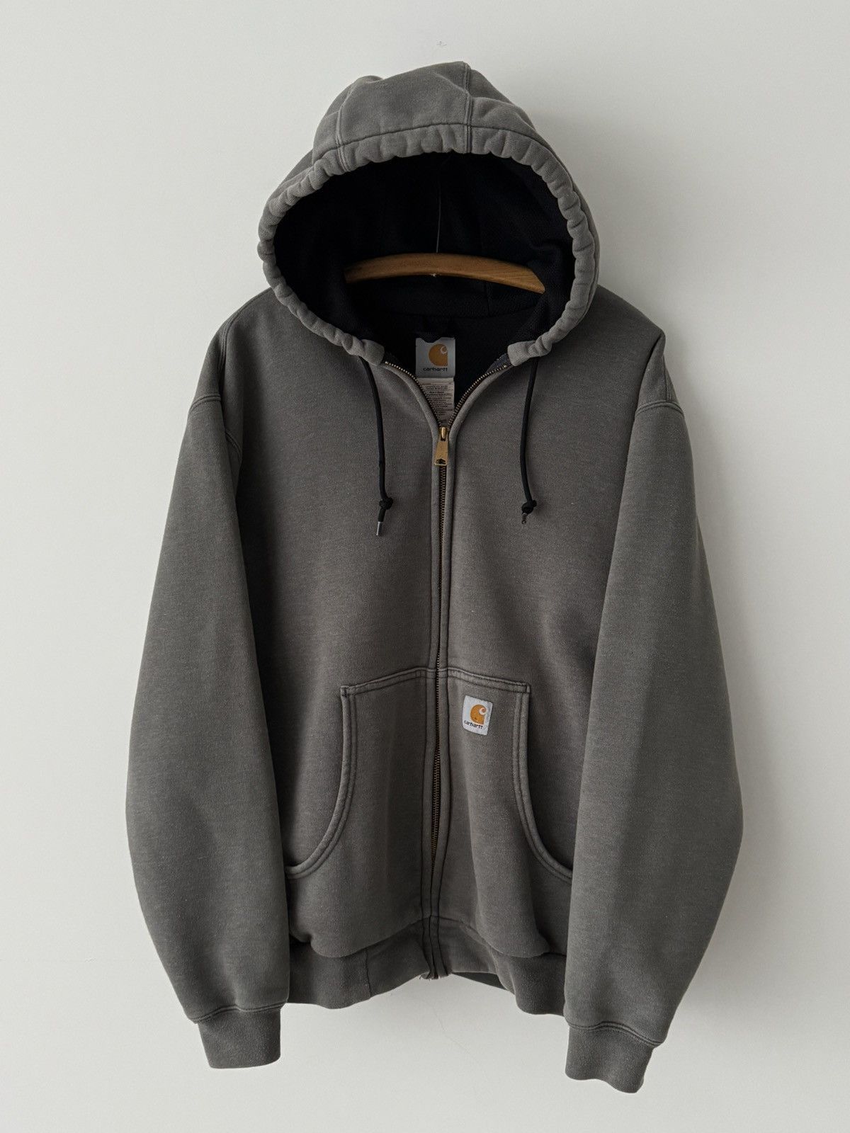 Carhartt × Vintage Vintage 00s Carhartt Thermal Lined Grey Zip Hoodie Size US L / EU 52-54 / 3 - 2 Thumbnail