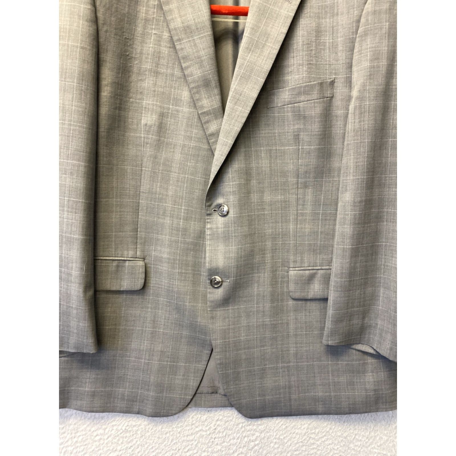 Calvin Klein Calvin Klein mens blazer 44 gray plaid 2bt jacket sport coat Size 44R - 2 Thumbnail