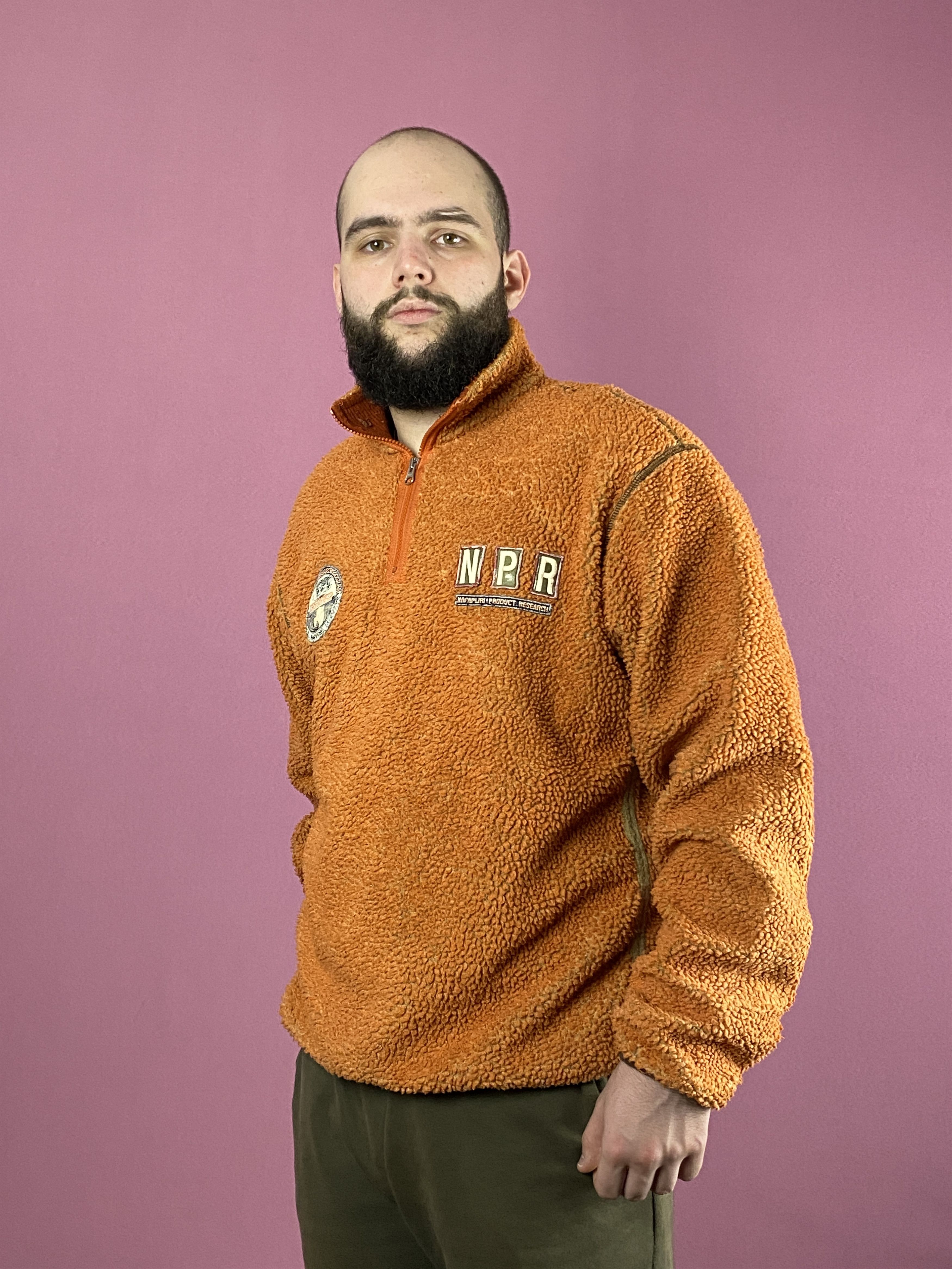 Napapijri × Vintage Napapijri Vintage Men's Quarter Zip Sherpa Fleece - XXL Size US XXL / EU 58 / 5 - 1 Thumbnail