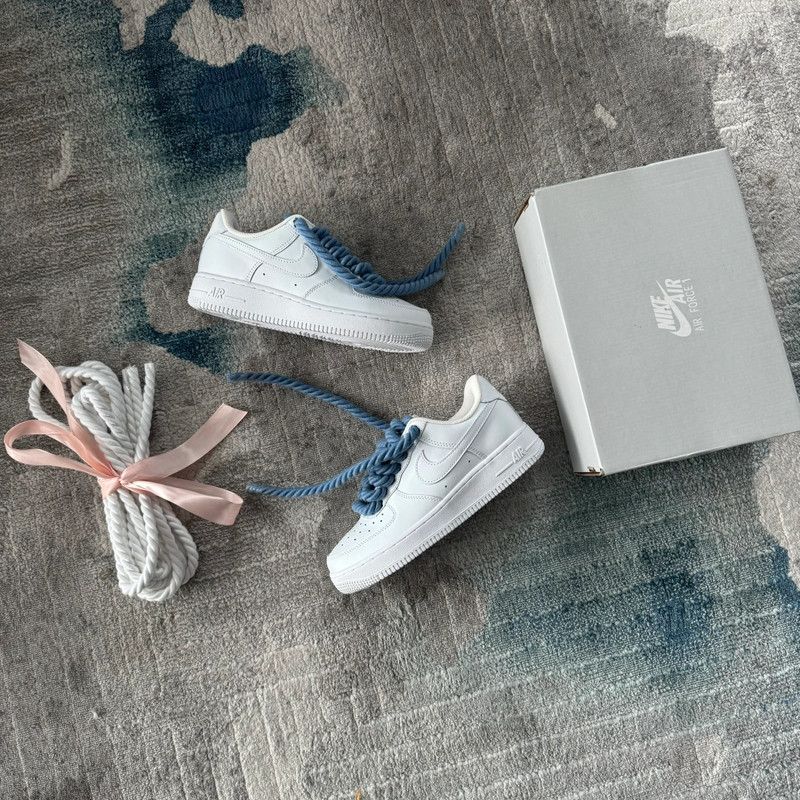 Nike Nike Air Force | Custom | Crystal White | LIASJI Size US 9.5 / EU 42-43 - 3 Thumbnail