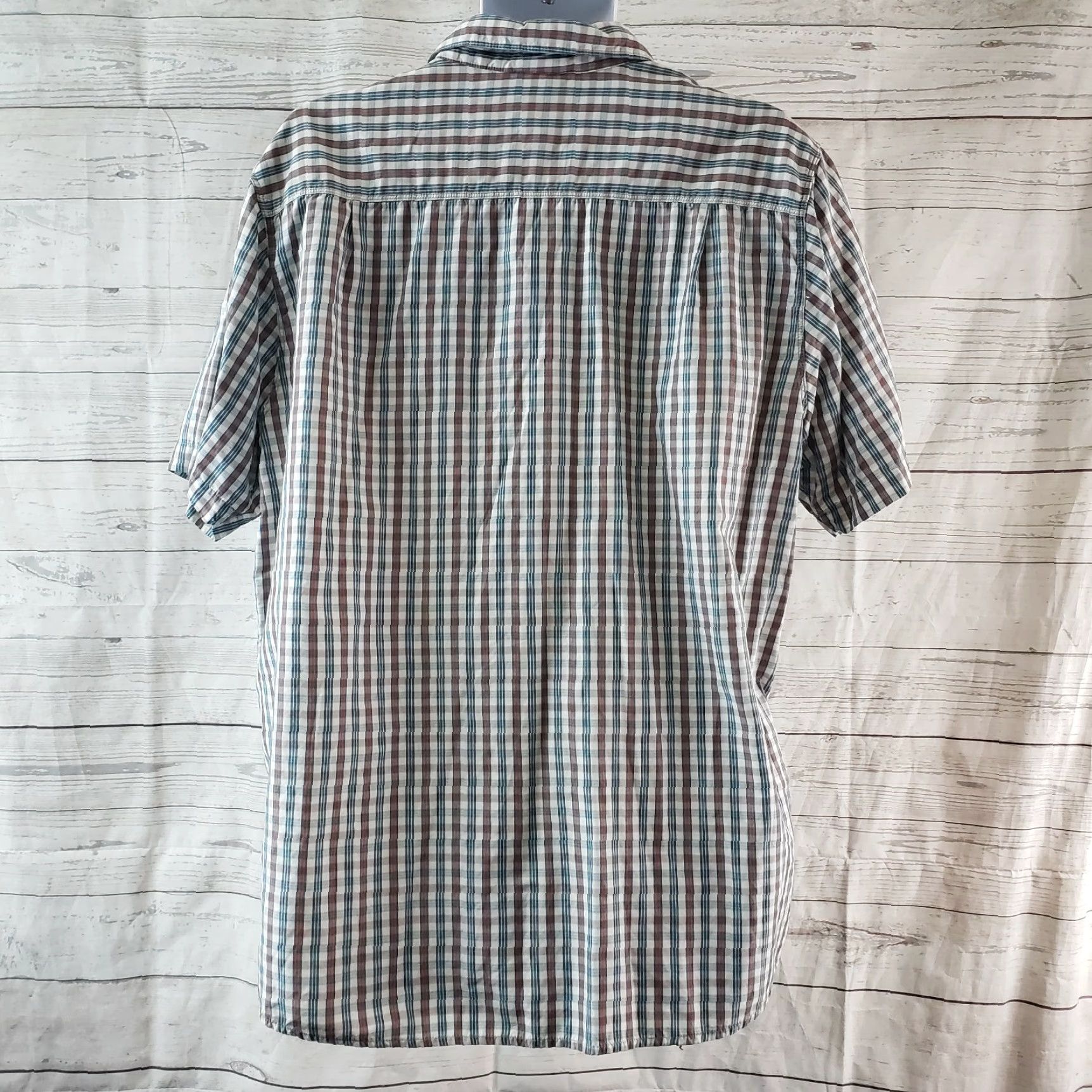 The North Face The North Face Mens Shirt XL Red Blue Plaid Short Sleeve Button Front Nylon Blend Size US XL / EU 56 / 4 - 4 Thumbnail