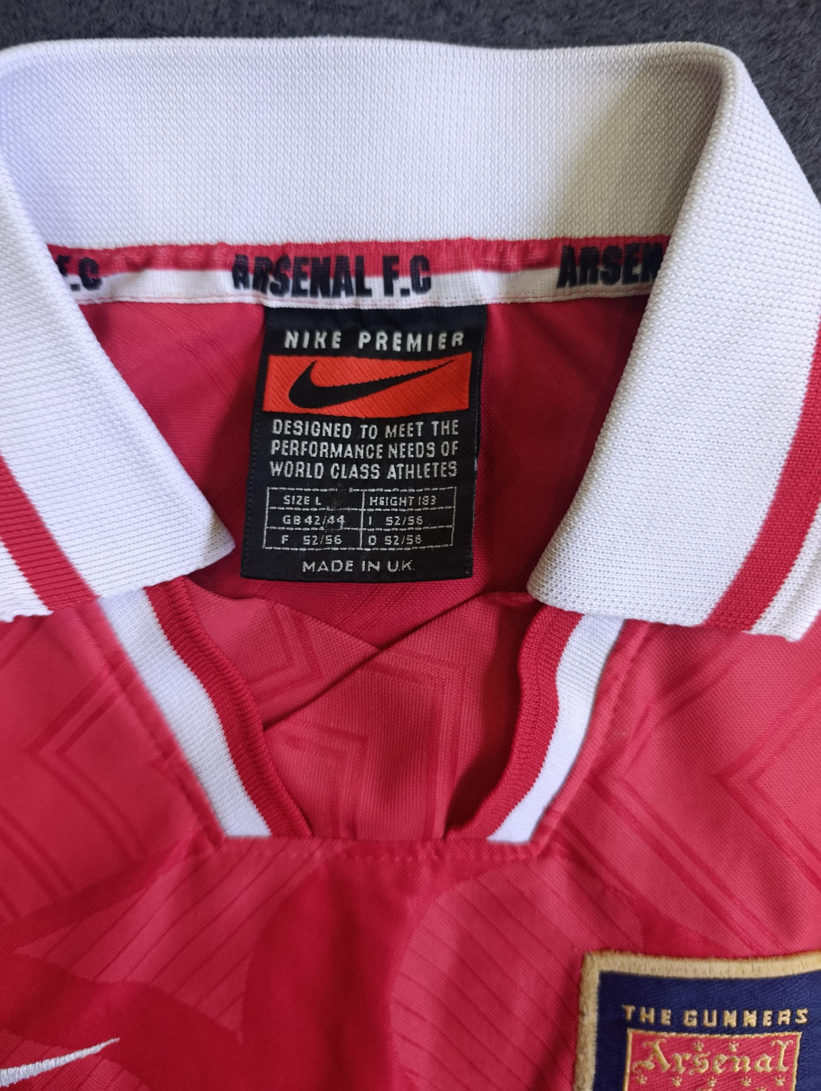 Nike Vintage Arsenal Nike JVC Gunners Jersey 1990s Red/White L Size US L / EU 52-54 / 3 - 3 Thumbnail