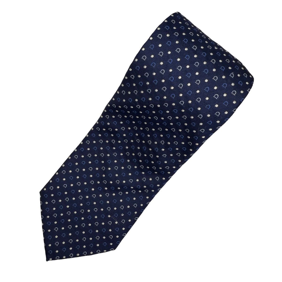 Salvatore Ferragamo Salvatore Ferragamo Silk Tie,Navy Woven Print, Made in Italy Size ONE SIZE - 2 Thumbnail