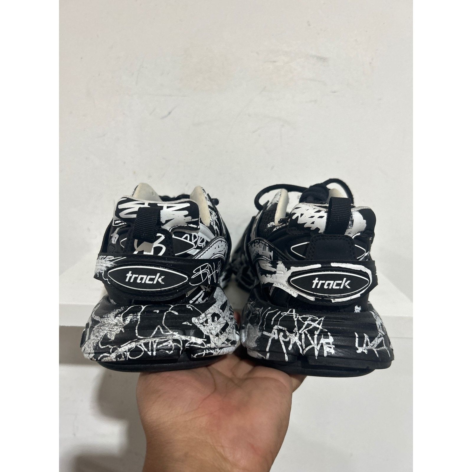 Balenciaga BALENCIAGA TRACK GRAFFITI 'BLACK WHITE' SIZE 8 PREOWNED Size US 8 / EU 41 - 3 Thumbnail