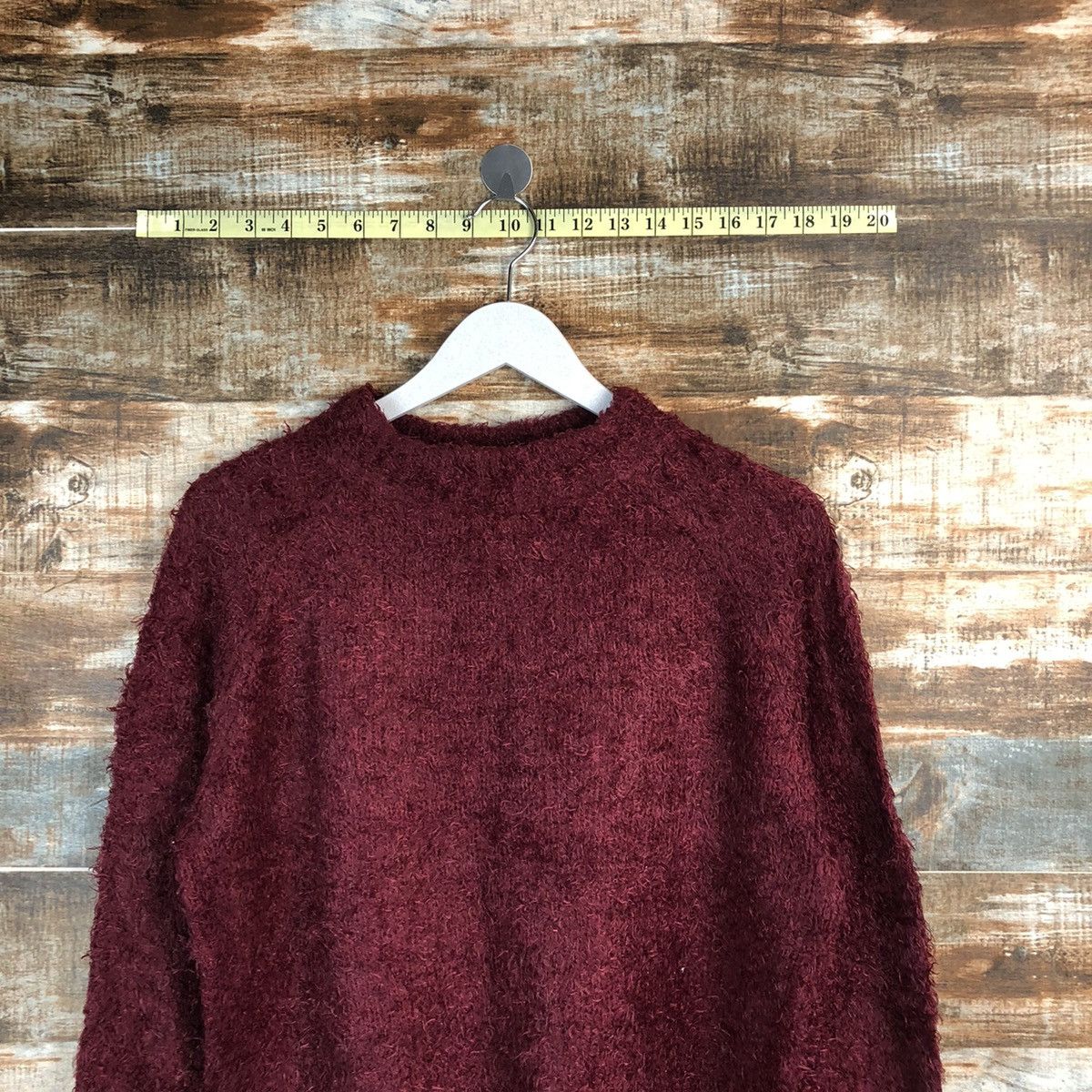 GU × Homespun Knitwear GU Maroon Knitwear crop top shaggy #A1672 Size L / US 10 / IT 46 - 2 Thumbnail