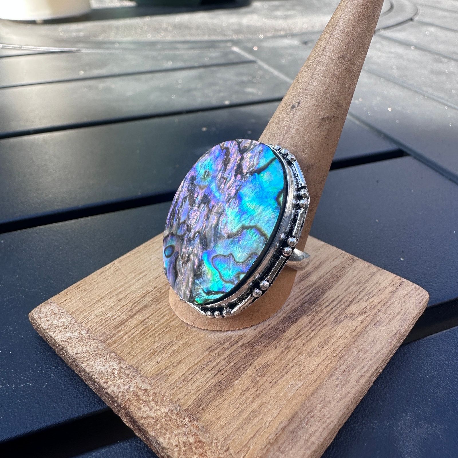 The Unbranded Brand Abalone Silver Ring Size 10.5 Size ONE SIZE - 5 Thumbnail