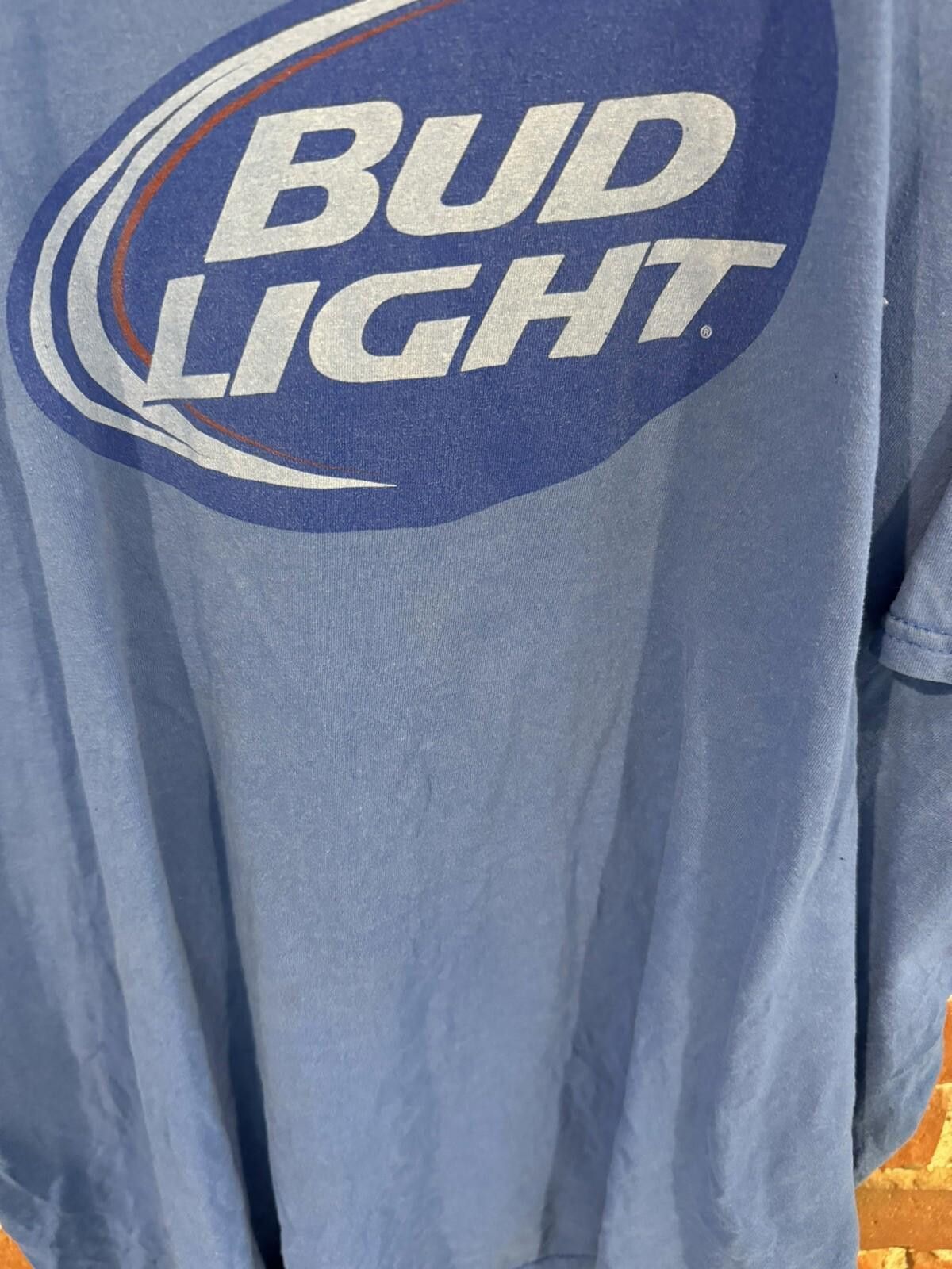 Budweiser Bud Light Beer Blue Vintage Tee Shirt Men Size XL Size ONE SIZE - 3 Thumbnail