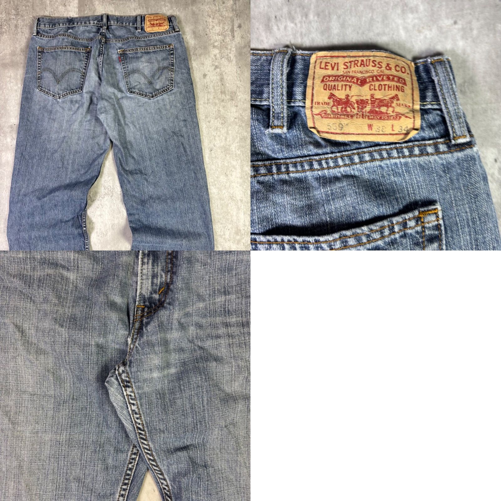 Levi's Vintage Levi's 559 Jeans Bootcut Straight Fit Distressed Faded Wash 36x33 Mens Jeans 90s Blue Size US 36 / EU 52 - 8 Thumbnail