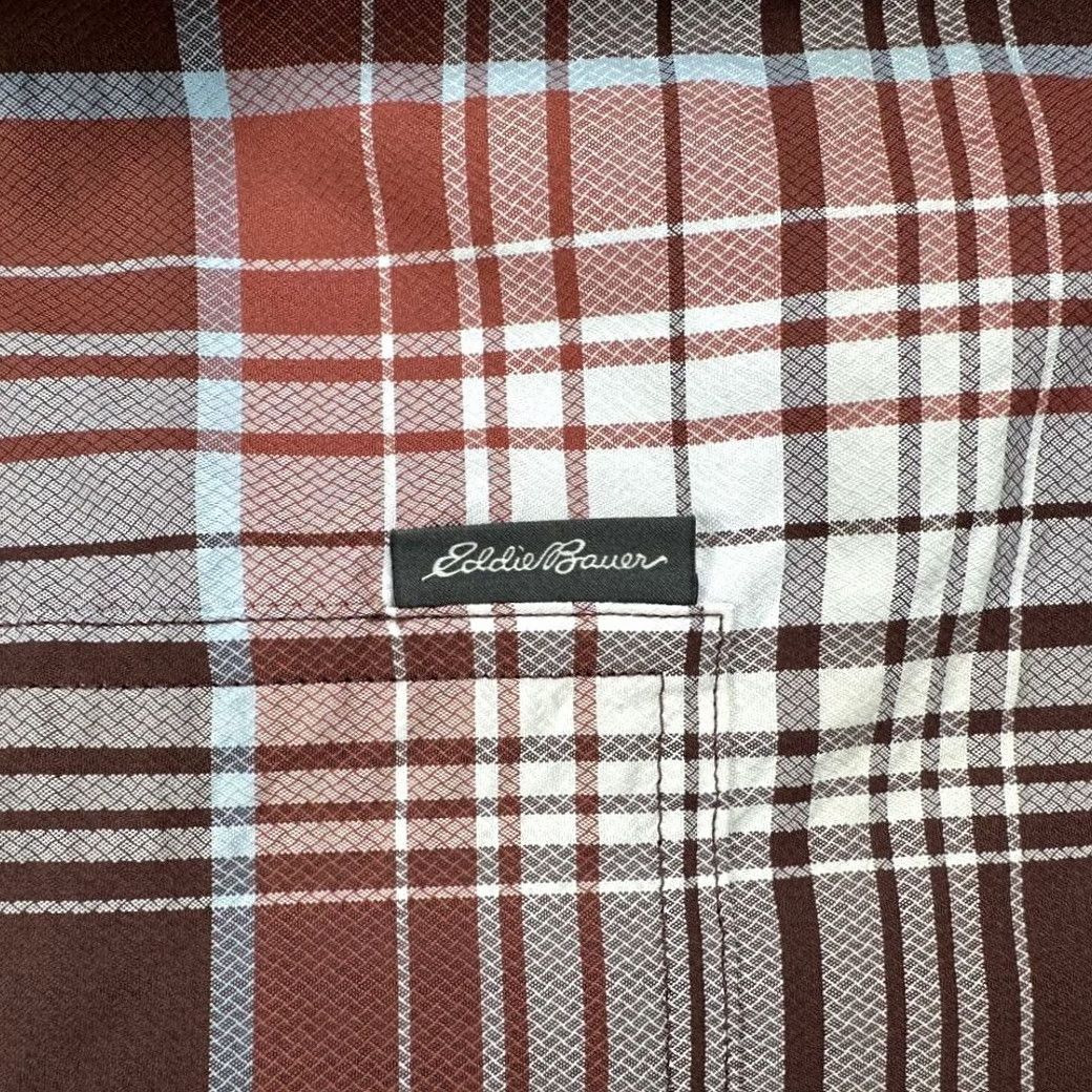 Eddie Bauer VINTAGE Eddie Bauer Button Up Shirt Mens Large Tall Brown Plaid Convertible Lightweight Size US L / EU 52-54 / 3 - 6 Thumbnail