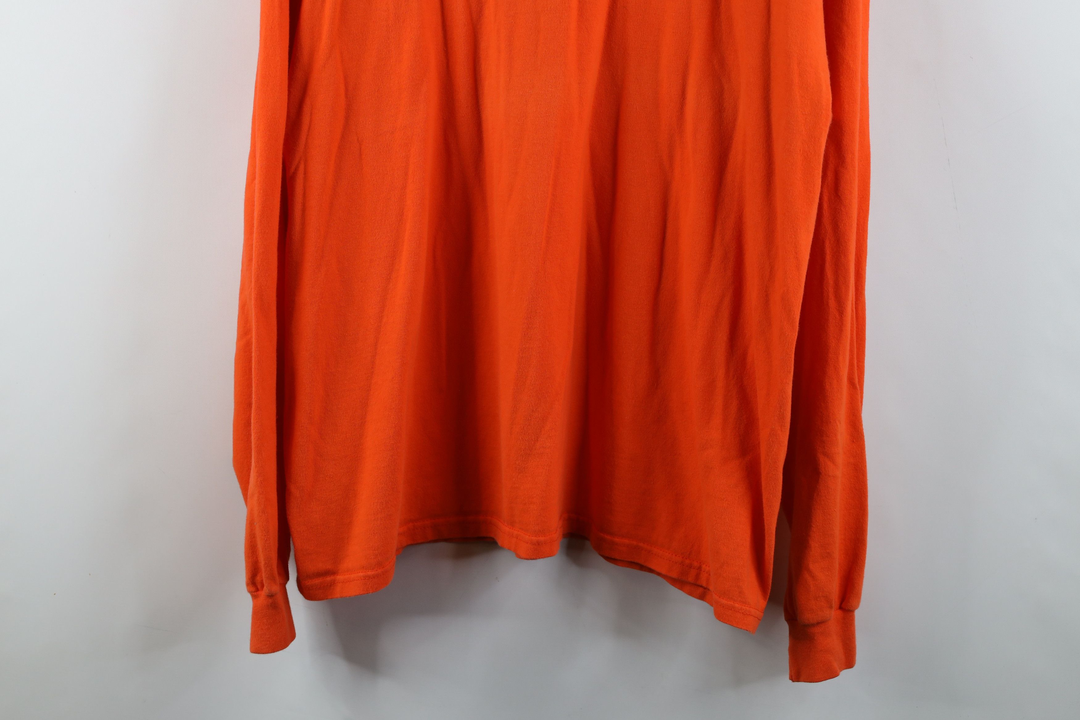 Hanes × Vintage Vintage 90s Hanes Beefy Long Sleeve T-Shirt Orange Cotton Size US XL / EU 56 / 4 - 3 Thumbnail