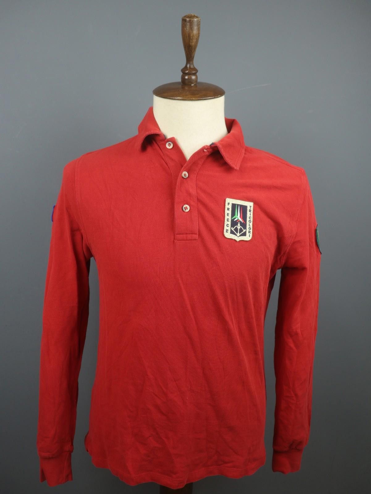 Designer Frecce Tricolori Red Patch Logo Cotton Polo Shirt Size M Size US M / EU 48-50 / 2 - 1 Thumbnail