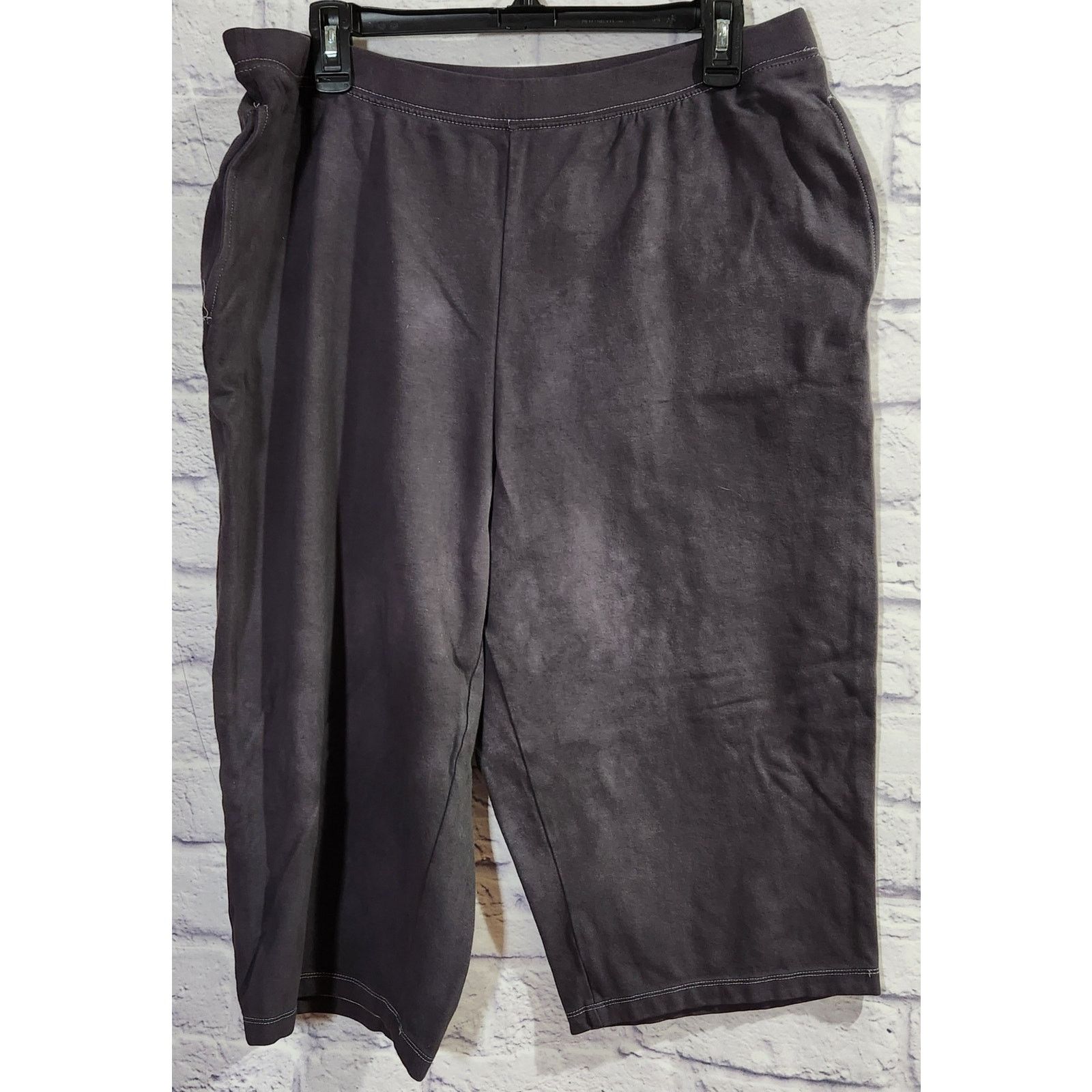 Other Suprema Black Faded Cropped Pull On Pants 0XWP 14/16WP Size 34" / US 12 / IT 48 - 1 Thumbnail