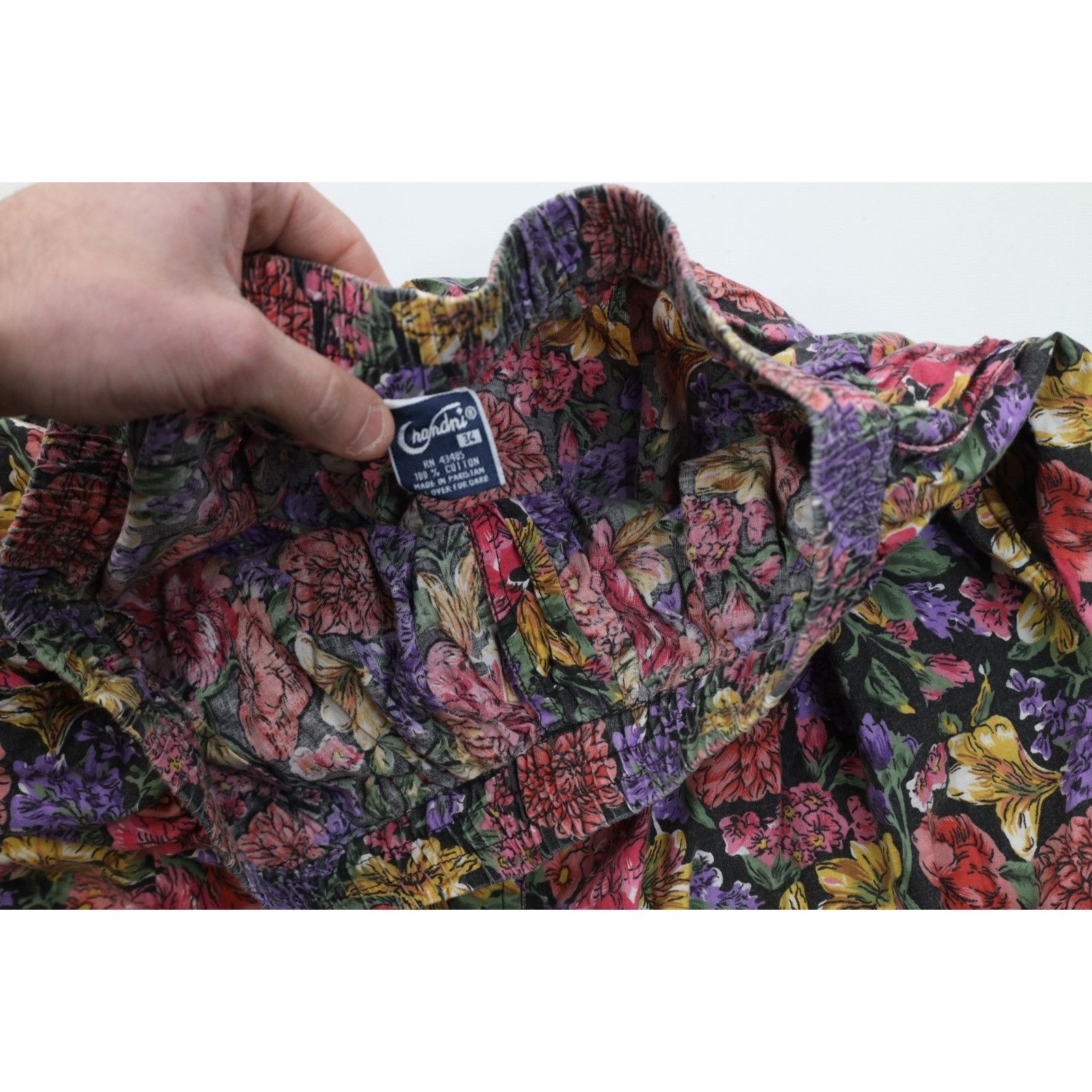 Vintage Vintage 90s Country Primitive Boho Chic Flower Skirt Size 24" / US 00 / IT 34 - 6 Thumbnail