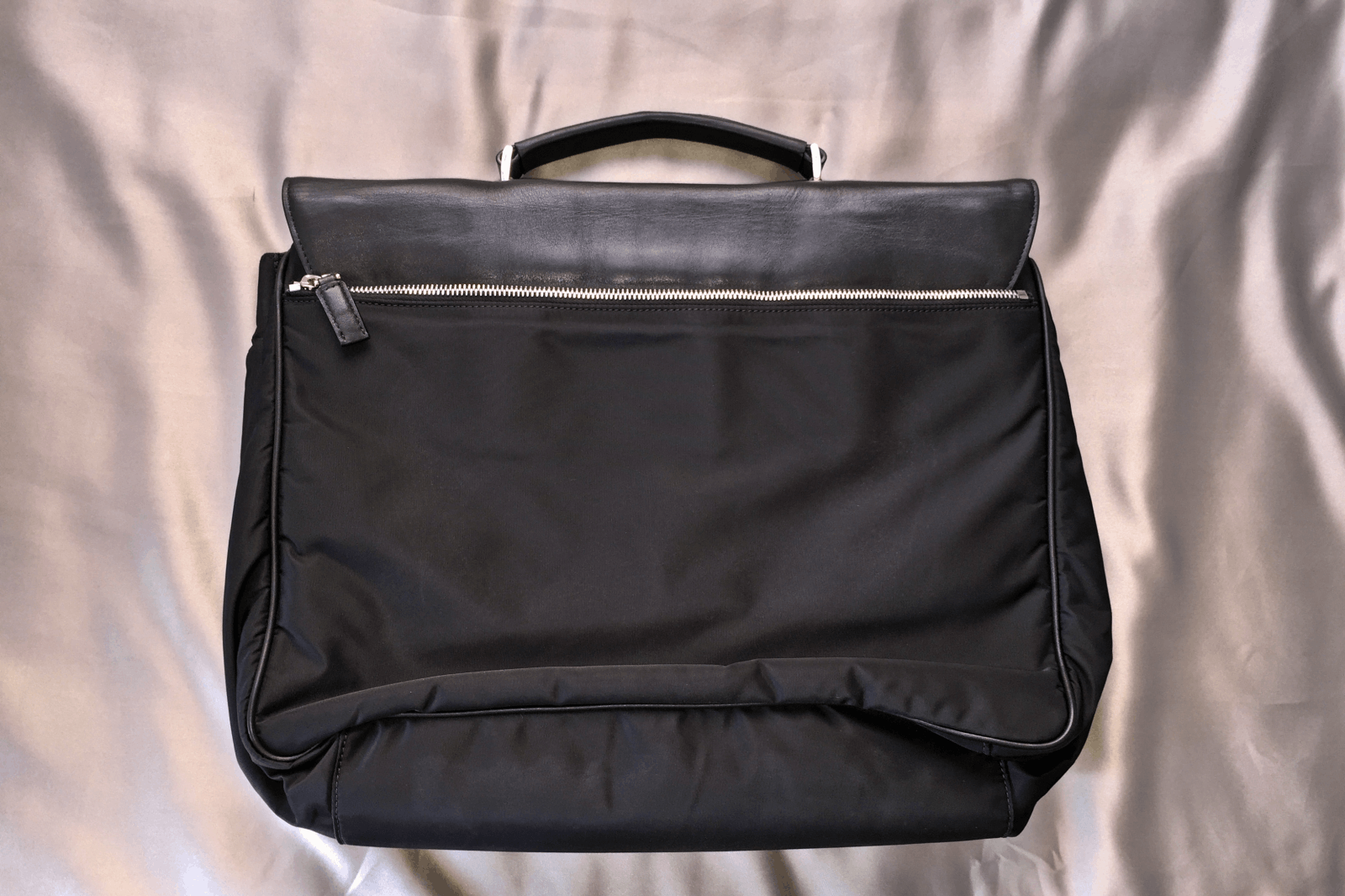 Prada PRADA BLACK NYLON FABRIC & BOVINE LEATHER BRIEFCASE Size ONE SIZE - 3 Thumbnail