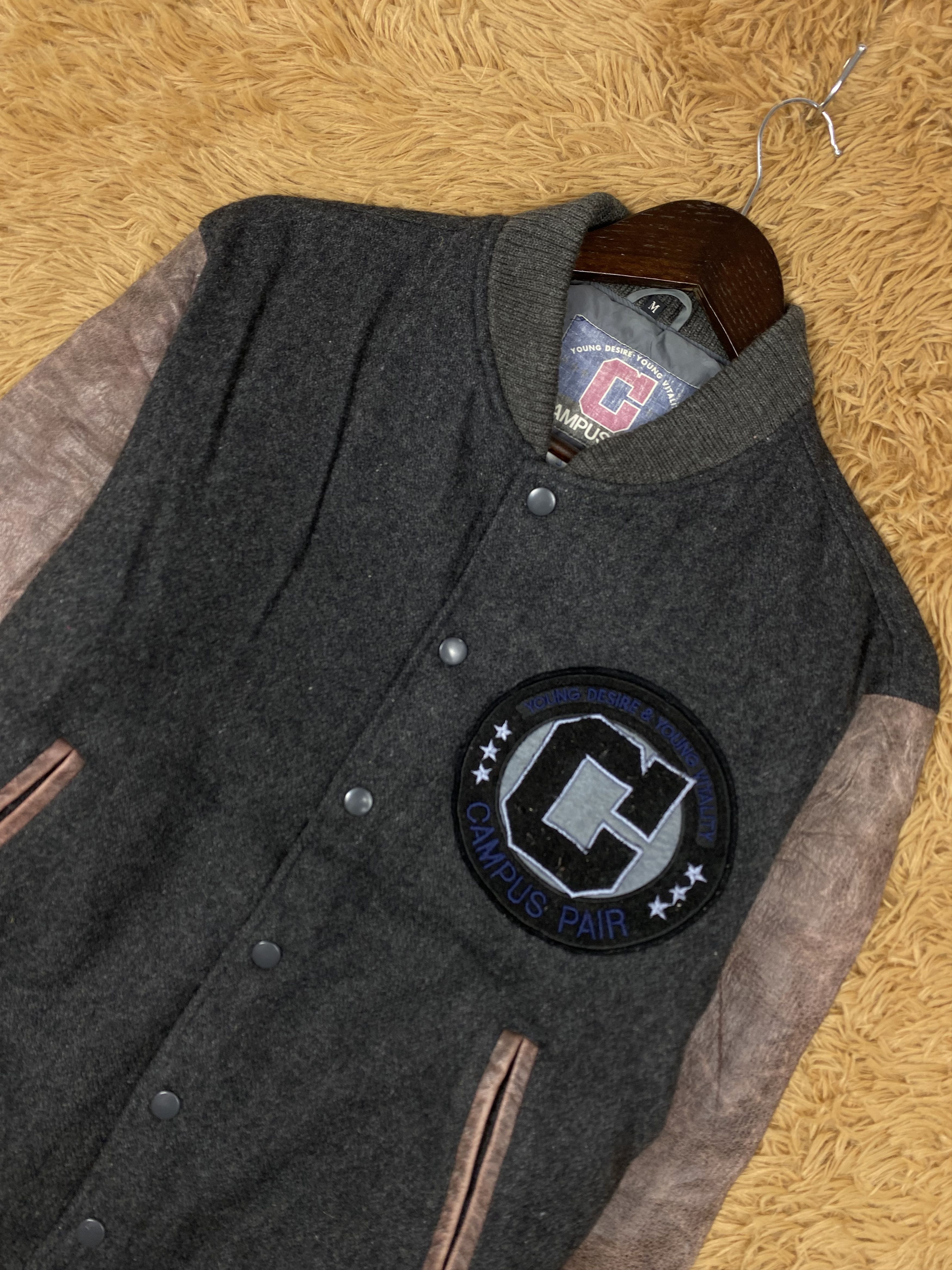 Vintage Vintage Campuspair Leather Sleeve Varsity Jacket DJ0299 Size US M / EU 48-50 / 2 - 2 Thumbnail