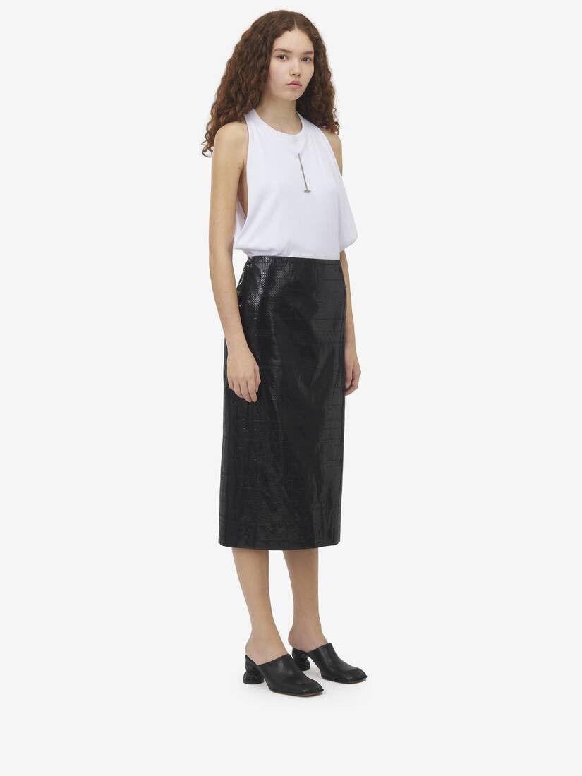 Alexander McQueen o1srvl11e0326 Tarpaulin Pencil Skirt in Black Size 28" / US 6 / IT 42 - 3 Thumbnail