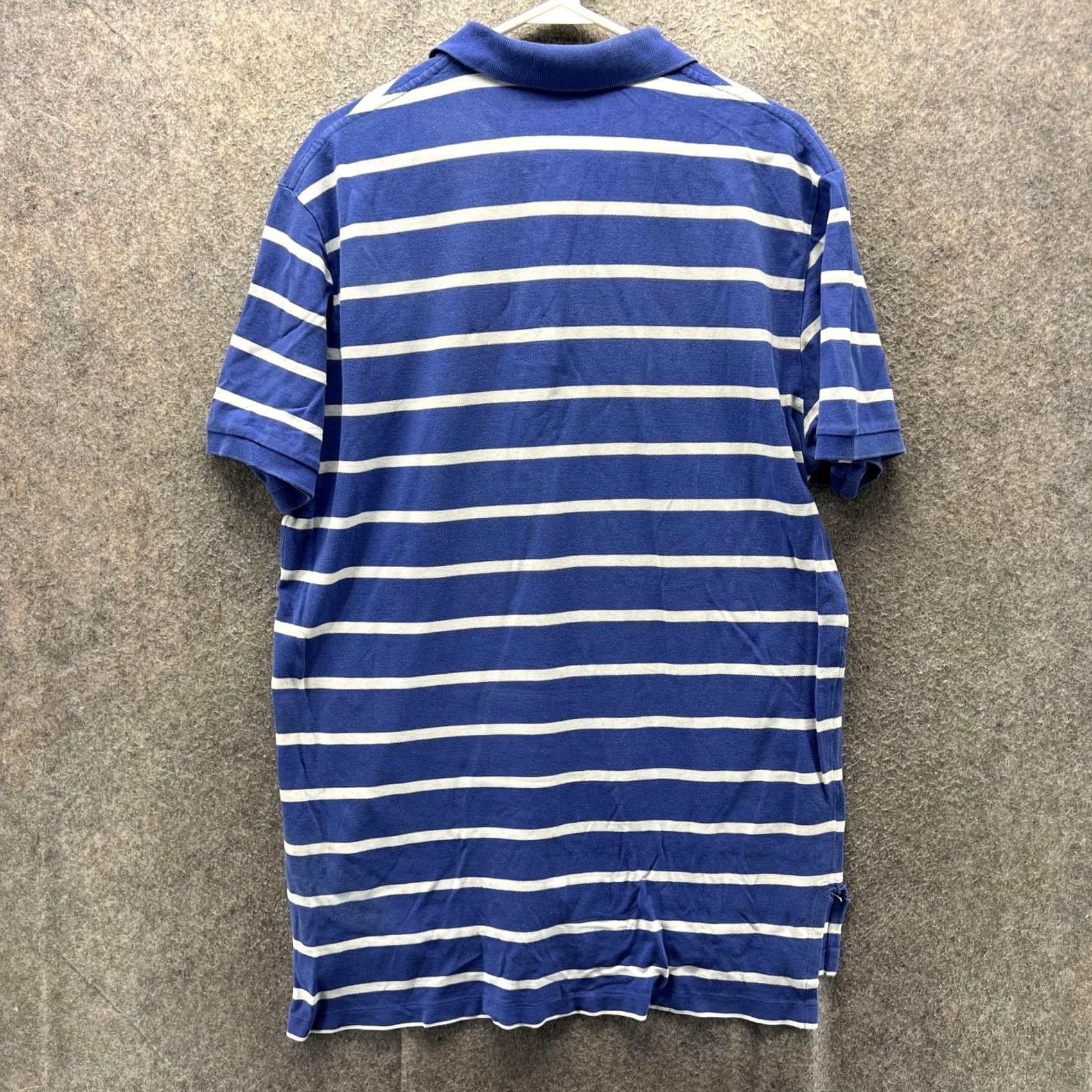 Polo Ralph Lauren Polo Ralph Lauren Polo Shirt Mens Large Blue Stripe Pique Cotton Pony Logo Golf Size US L / EU 52-54 / 3 - 2 Thumbnail
