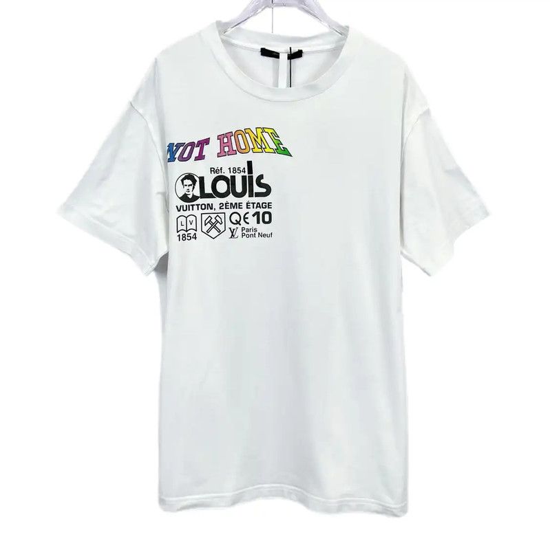 Louis Vuitton Summer White Cotton Short Sleeve T-Shirt 0089