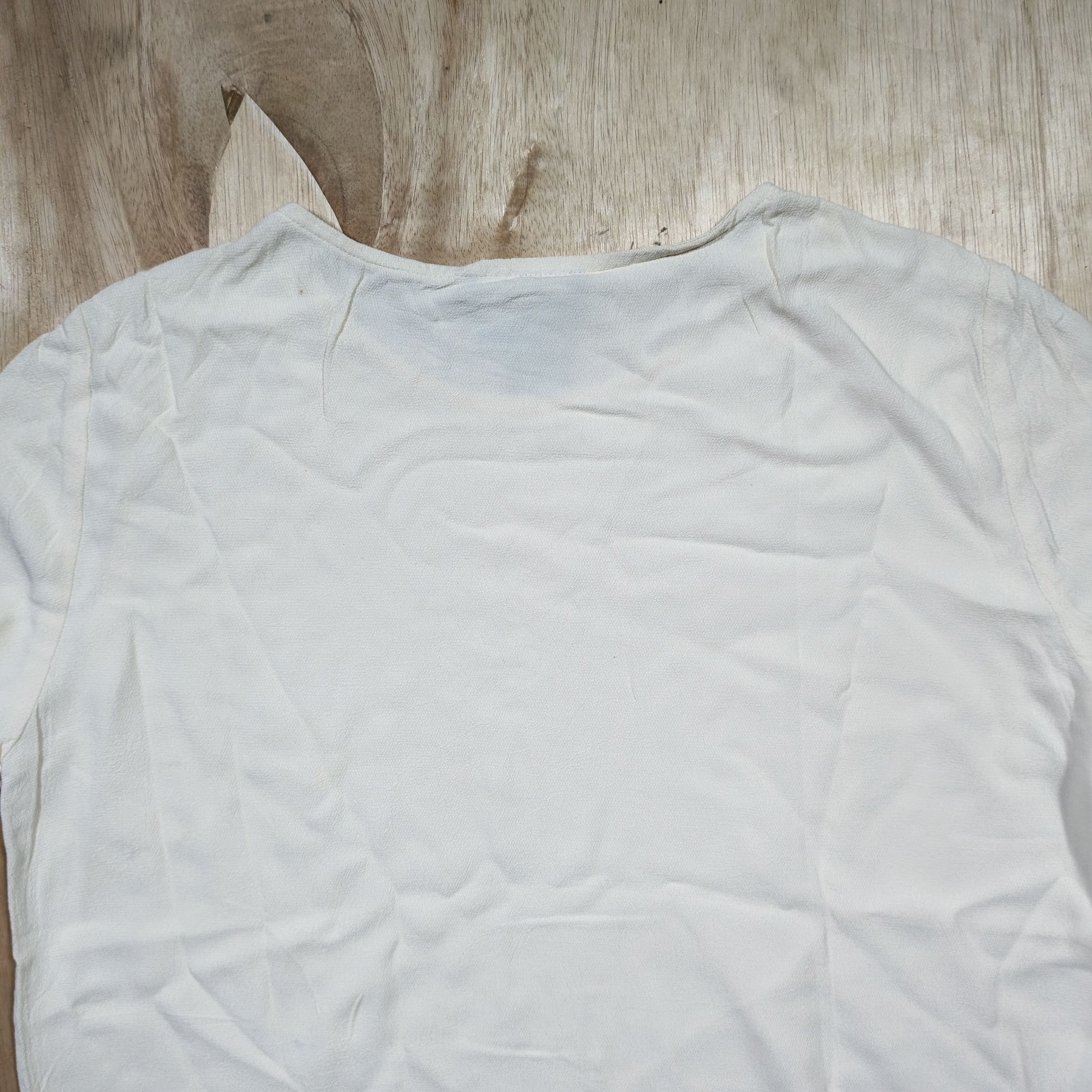 Vintage 90'sCAROLE LITTLE Crem Rayon Short Sleeve Blouse Size XL / US 12-14 / IT 48-50 - 8 Thumbnail