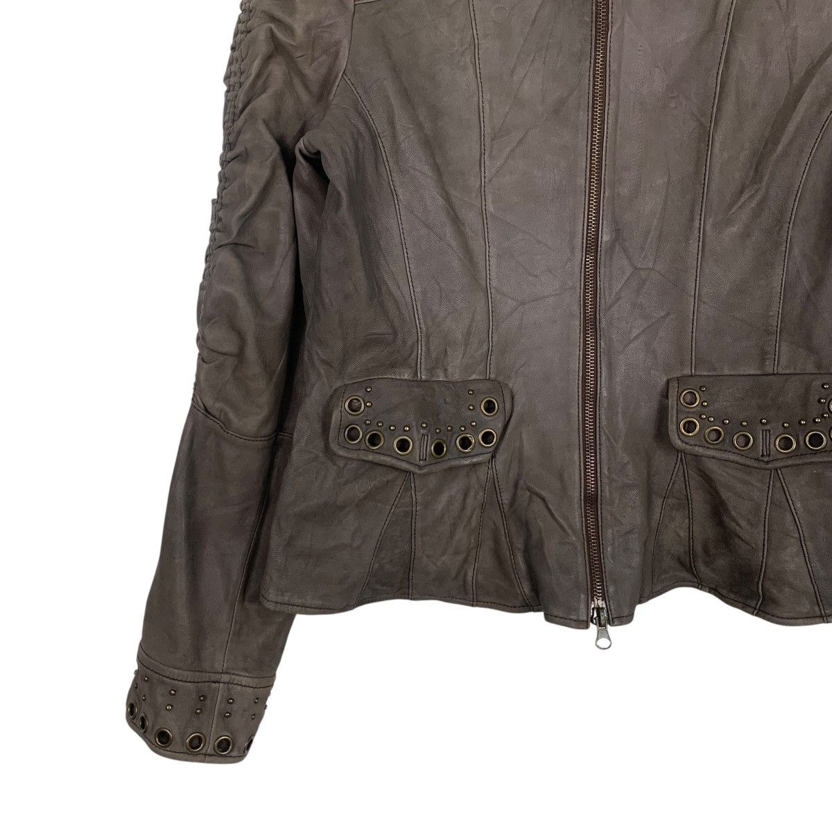 Japanese Brand Stylish Fashion Women’s Leather Jacket #1800-C16 Size S / US 4 / IT 40 - 5 Thumbnail