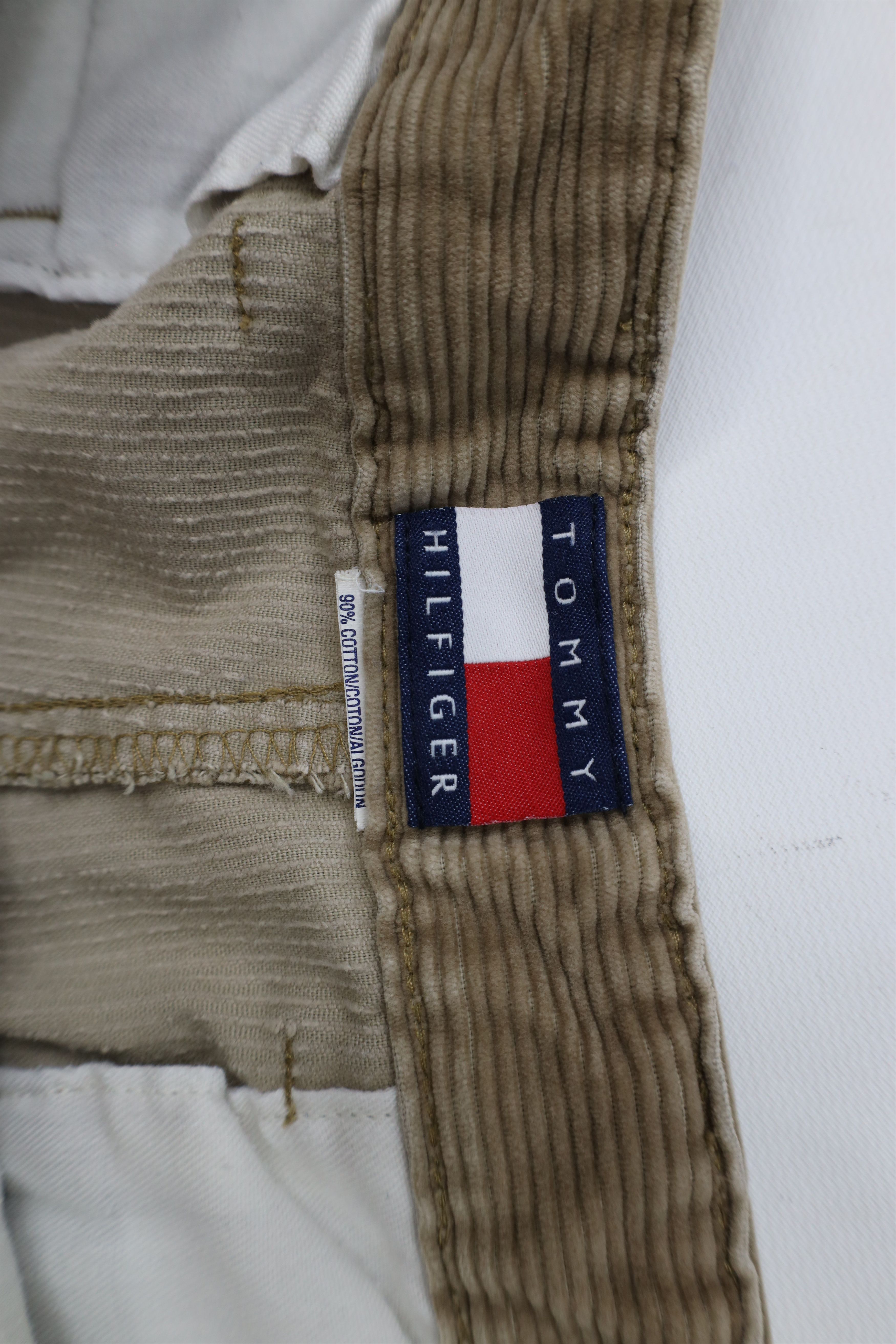 Tommy Hilfiger × Vintage Vintage 90s Tommy Hilfiger Wide Leg Corduroy Pants Beige Size US 34 / EU 50 - 7 Thumbnail
