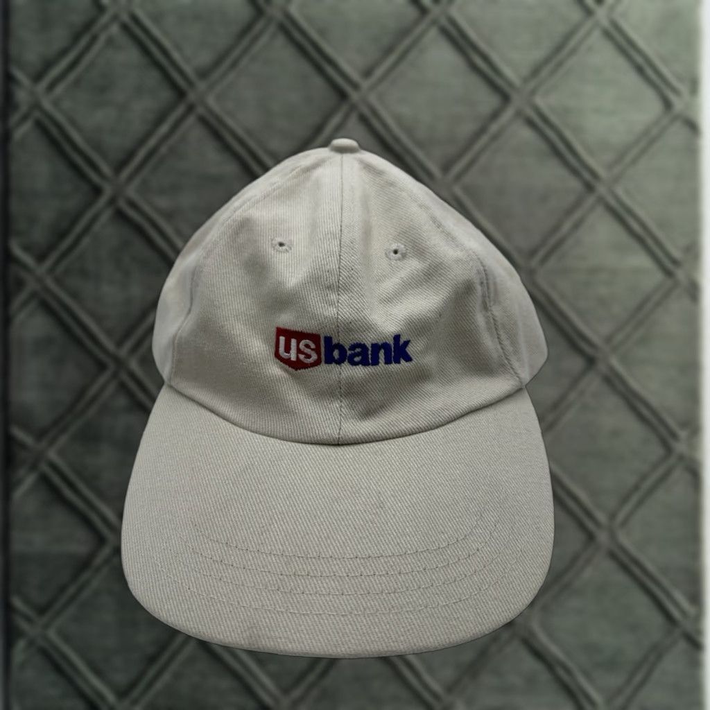 Vintage Ahead Baseball Cap Blue Red OS US Bank Embroidered Adjustable Slideback Hat Mens Cap Size ONE SIZE - 1 Thumbnail