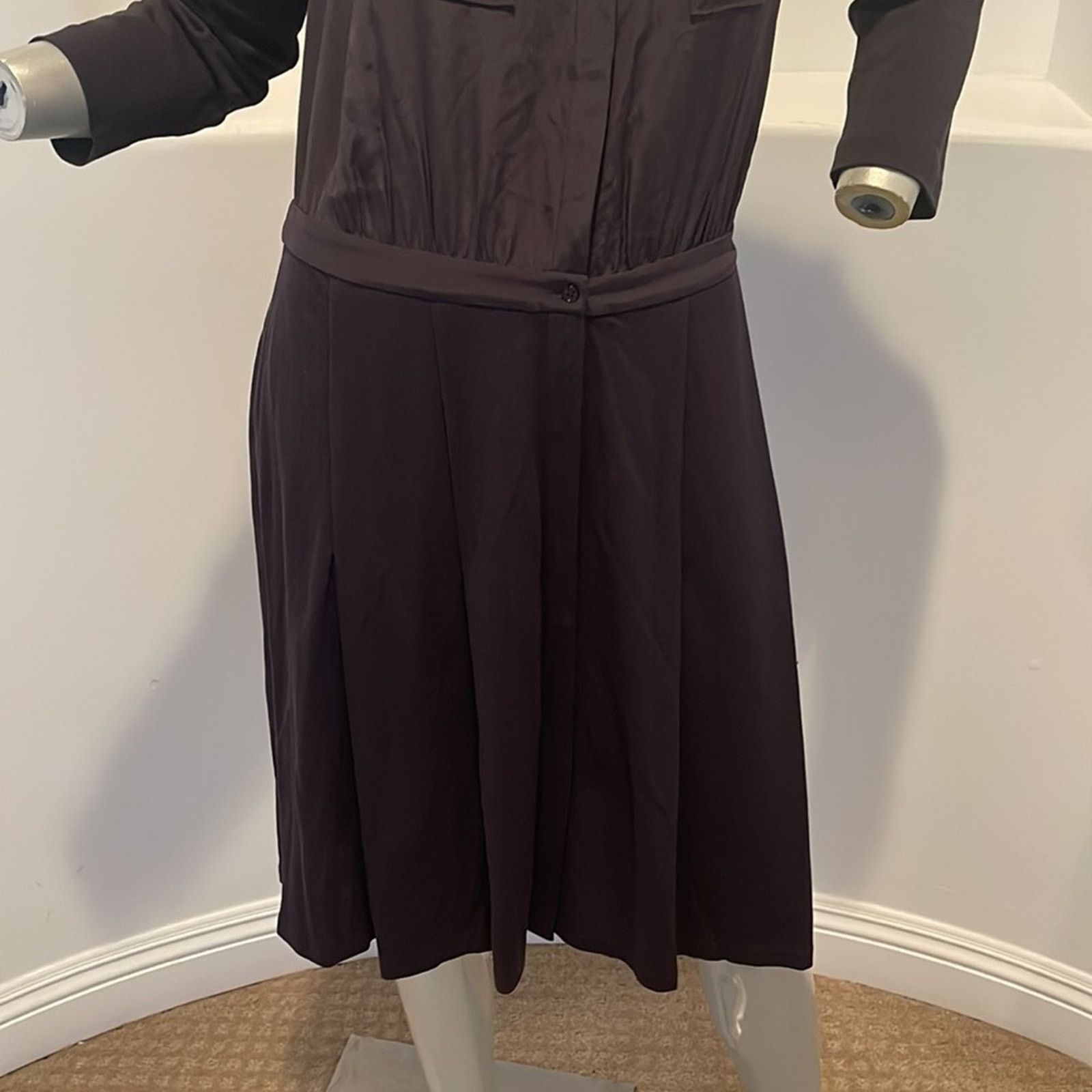 Lacoste Lacoste Pleated Black Shirt Dress Long Sleeve T38 US 6 Size M / US 6-8 / IT 42-44 - 11 Thumbnail