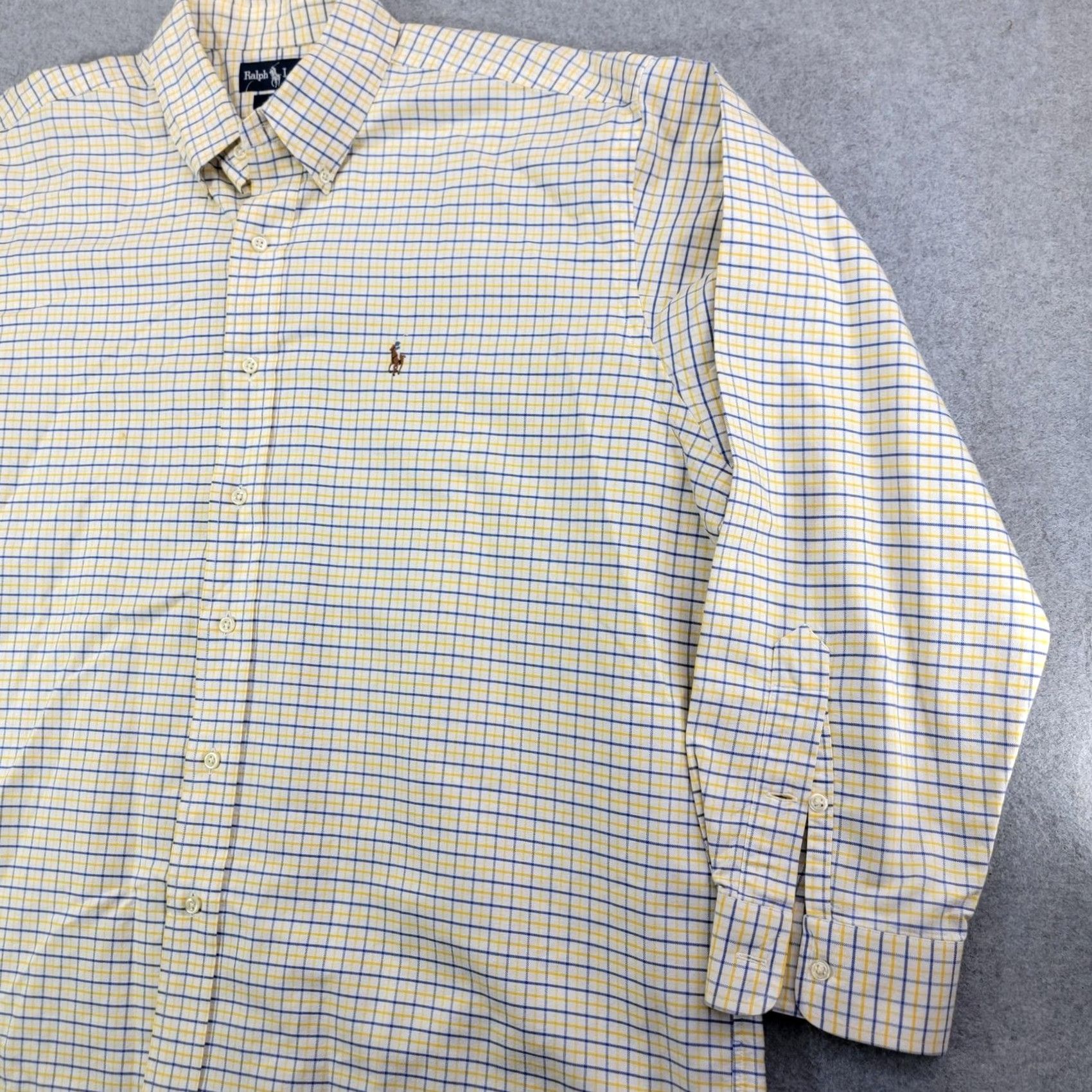 Ralph Lauren Ralph Lauren Shirt Mens XL Yellow Check Long Sleeve Button Down Cotton Pony Size US XL / EU 56 / 4 - 4 Thumbnail