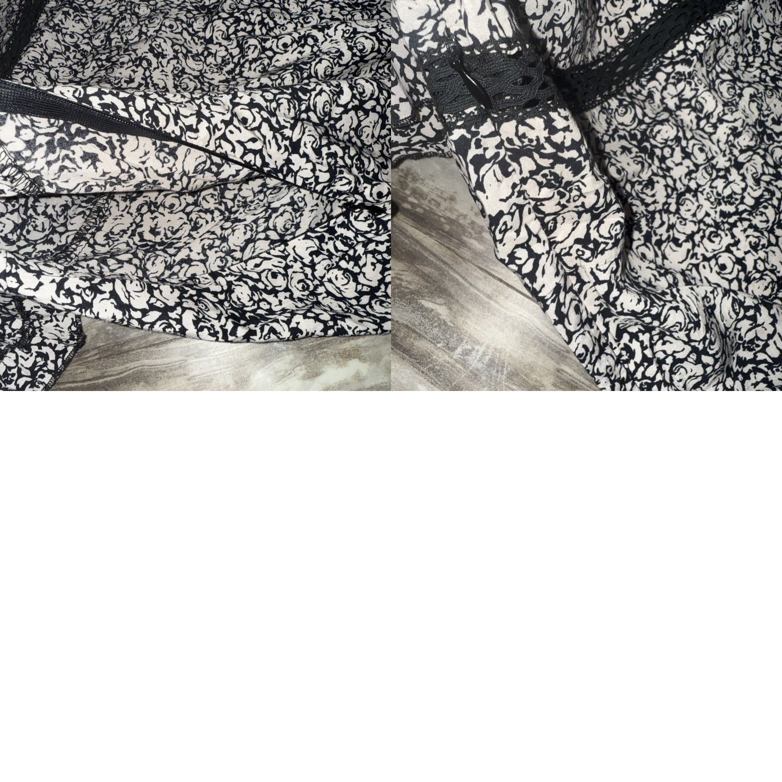 J Brand Esley Dress Fit & Flare Black Tan Floral Lace Ruffle Sleeve Knee Length NWT Womens M Knit Sleeveless? Size M / US 6-8 / IT 42-44 - 9 Thumbnail