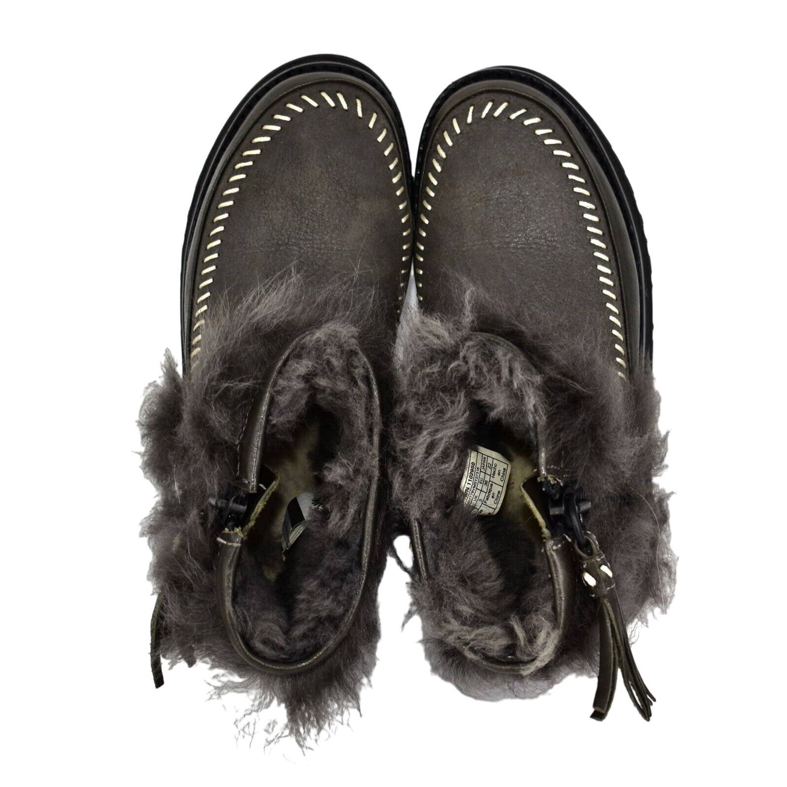 Ugg UGG Blk/Olive Toscana Sheepskin Fluff Punk Mini Boot Shoes 5 Size US 5 / IT 35 - 3 Thumbnail