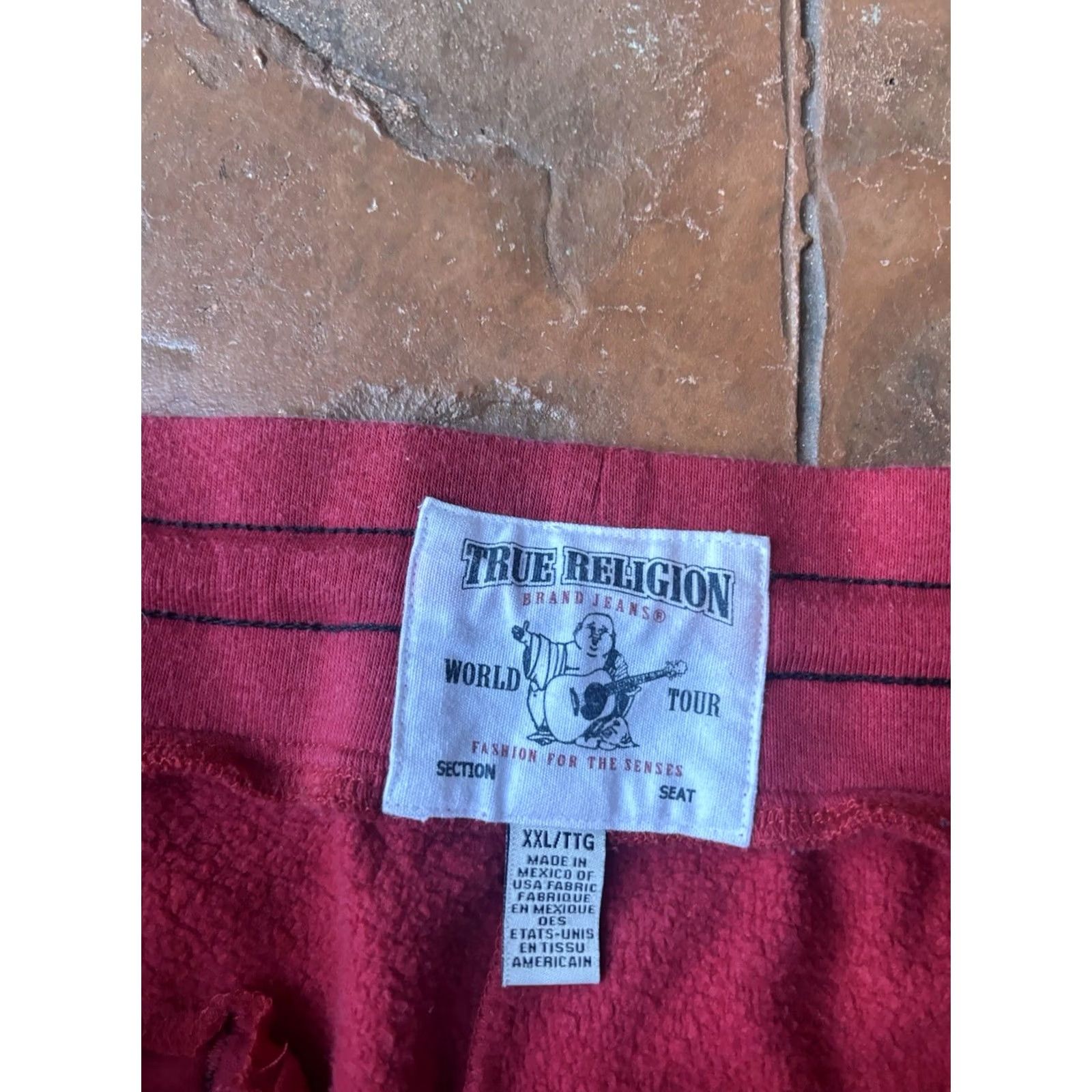 True Religion VINTAGE: True Religion Logo Jogger Sweatpants Mens 2XL Red Drawstring Striped Elastic Waist Tapered 90s Logo Gym & Training Pants Size US 39 - 2 Thumbnail