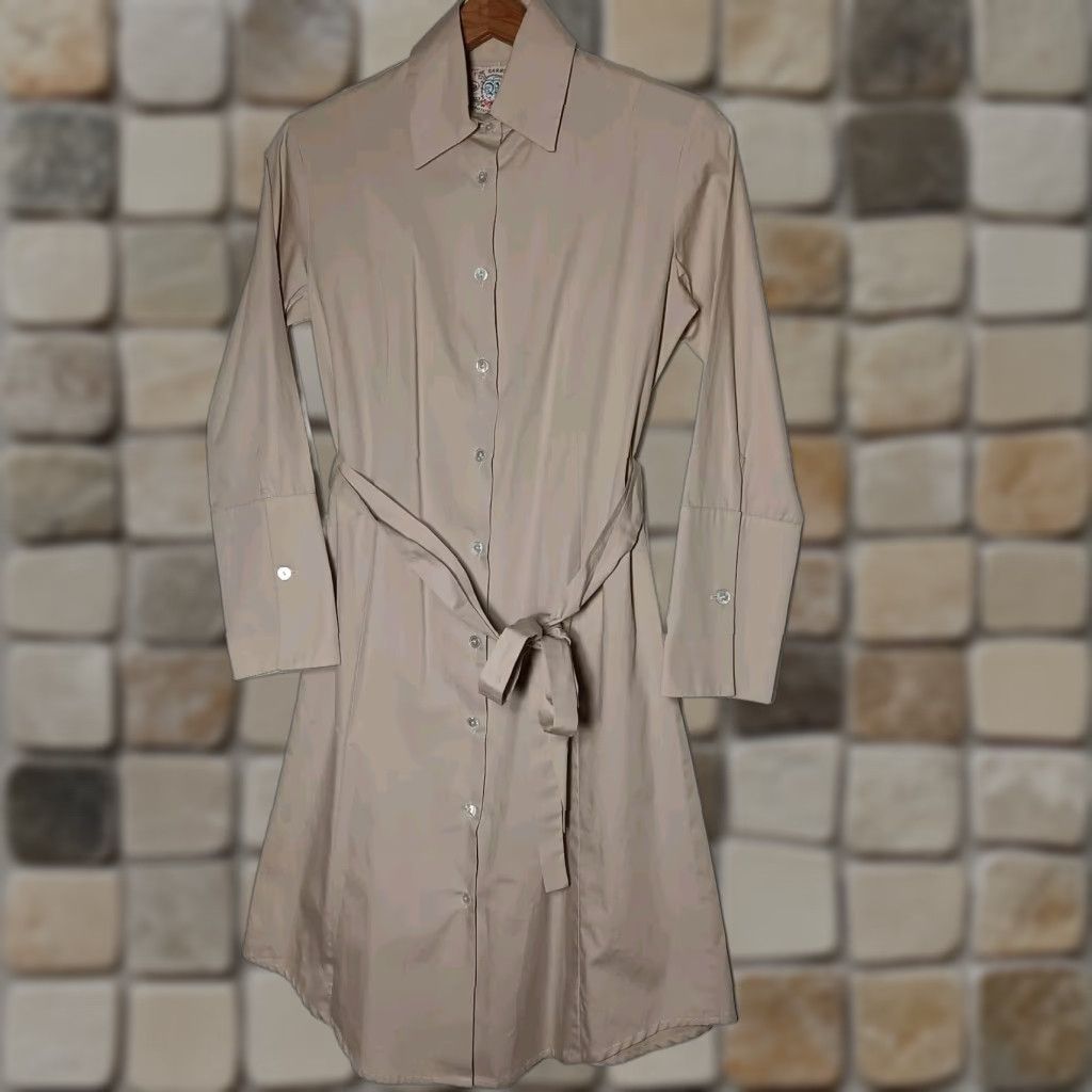 Bell VINTAGE Fine Garments by Bell Shirt Dress Size 0 Beige Long Sleeve Minimalist Academia Womens Size XS / US 0-2 / IT 36-38 - 1 Thumbnail